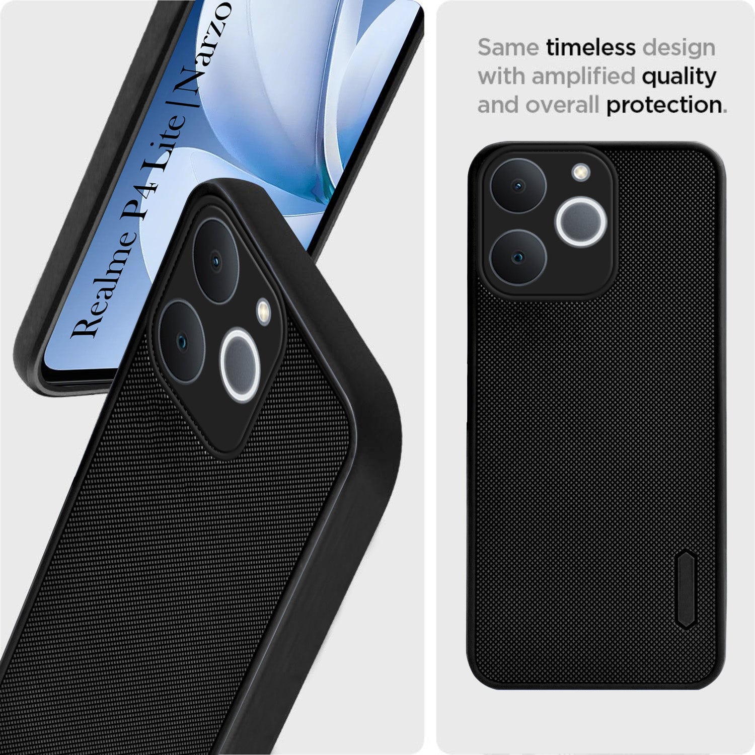 For Realme P4 Lite | Realme Narzo 80 Lite (4G) Back Cover Case (Textured Grip Design | Micro-Fiber Cloth Inside | Slim and Light Weight | Soft Touch and Feel)