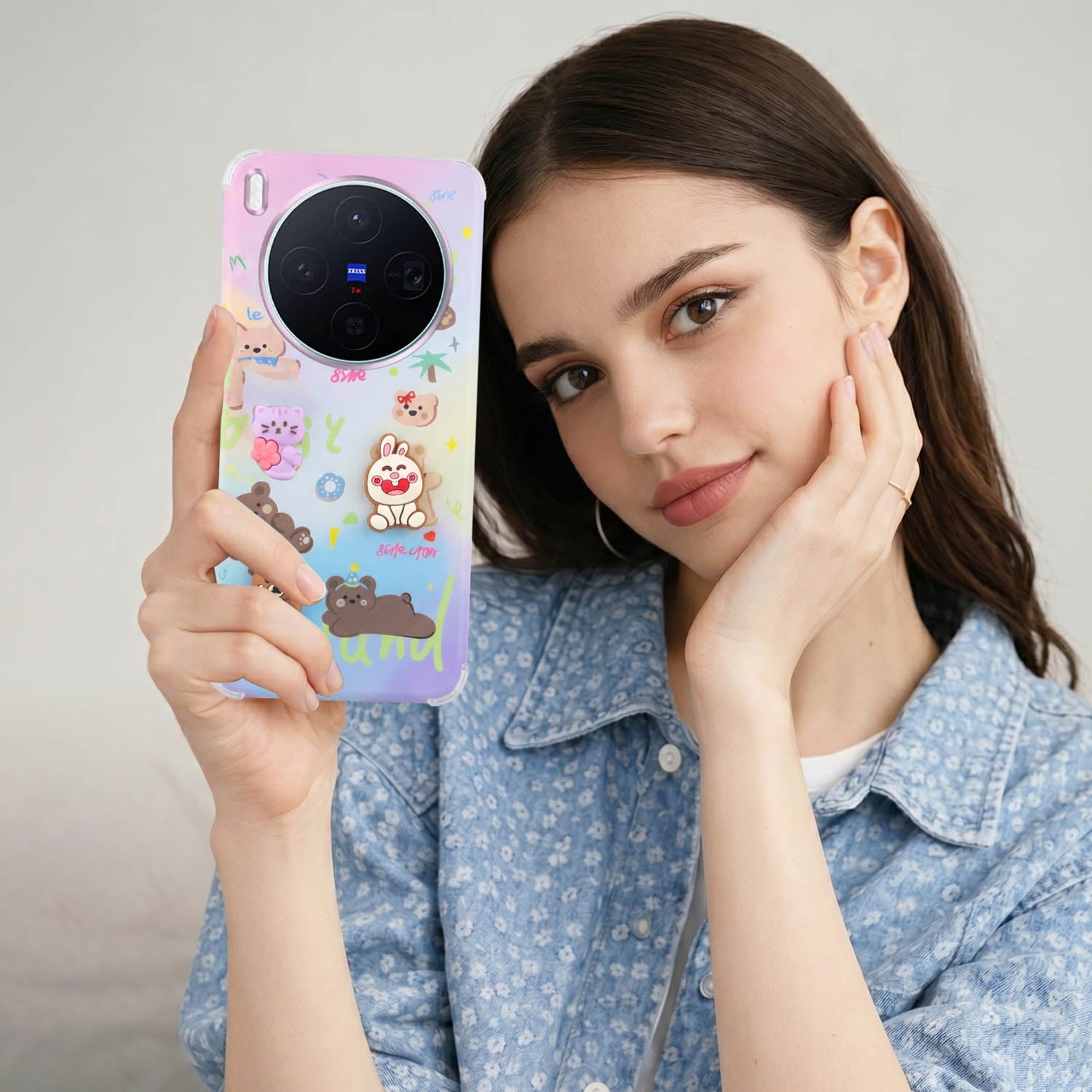 For Vivo X300 5G Back Cover Case (3D Cute Cartoons | Hard Back Side Soft | Matte Premium Finish | HD Printing)