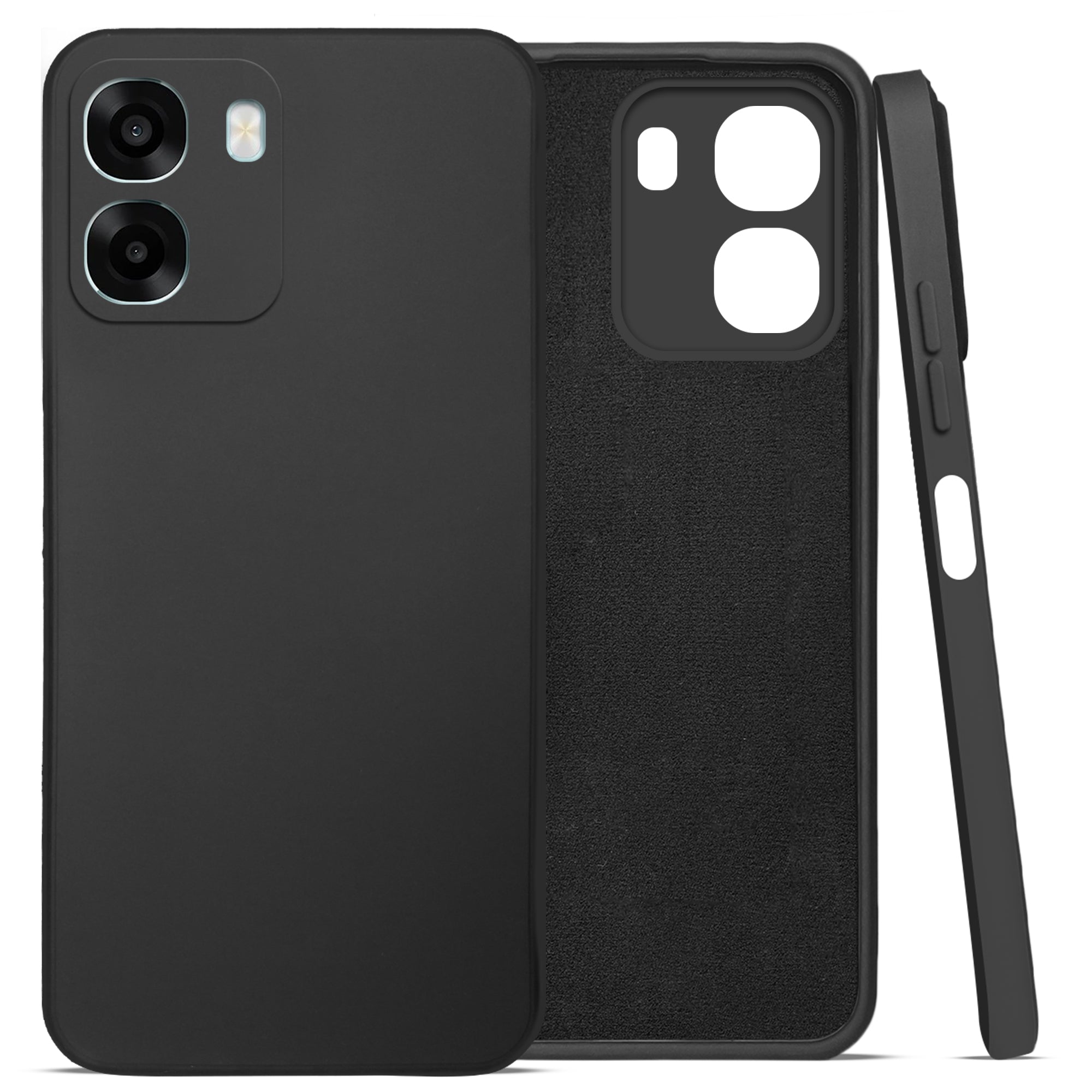 For Oppo K14x 5G Back Cover Case (Matte Finish Silicone with Inside Fiber cloth)