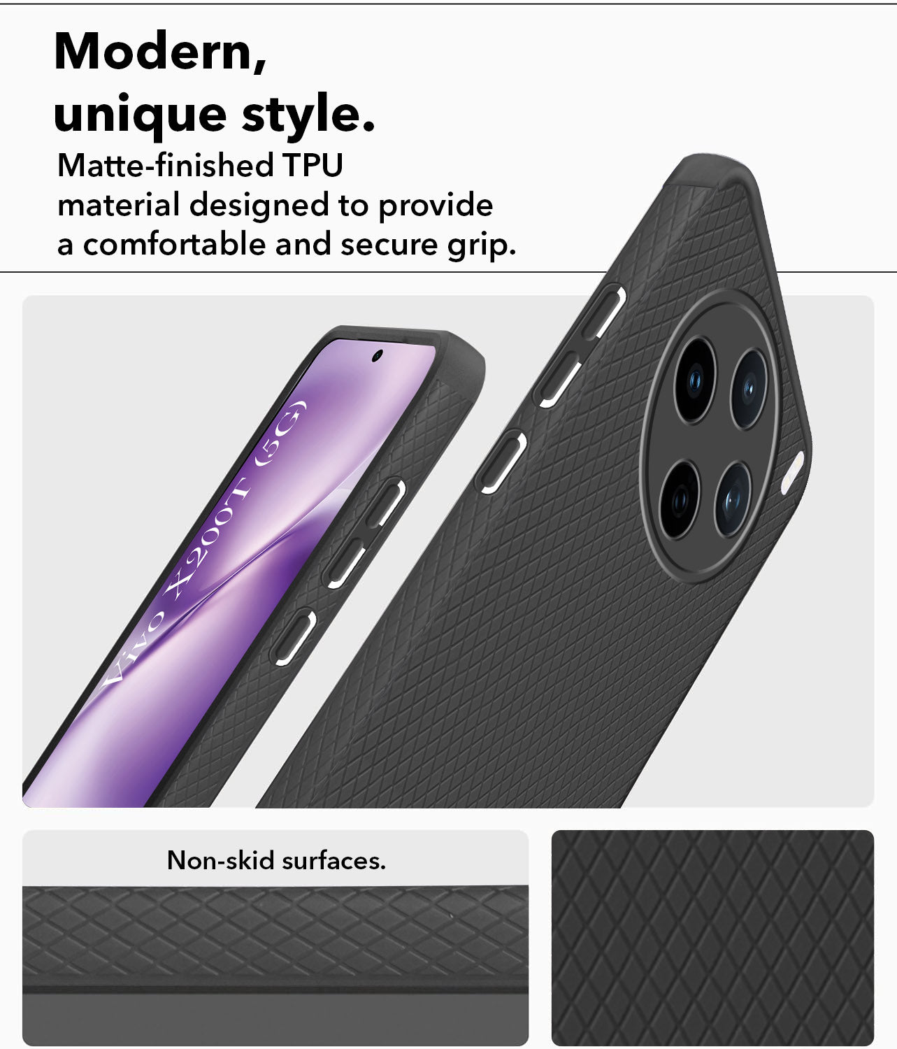 For Vivo X200T Back Cover Case Liquid Silicone (Camera Protection | Side Grip Texture | Soft and Flexible)