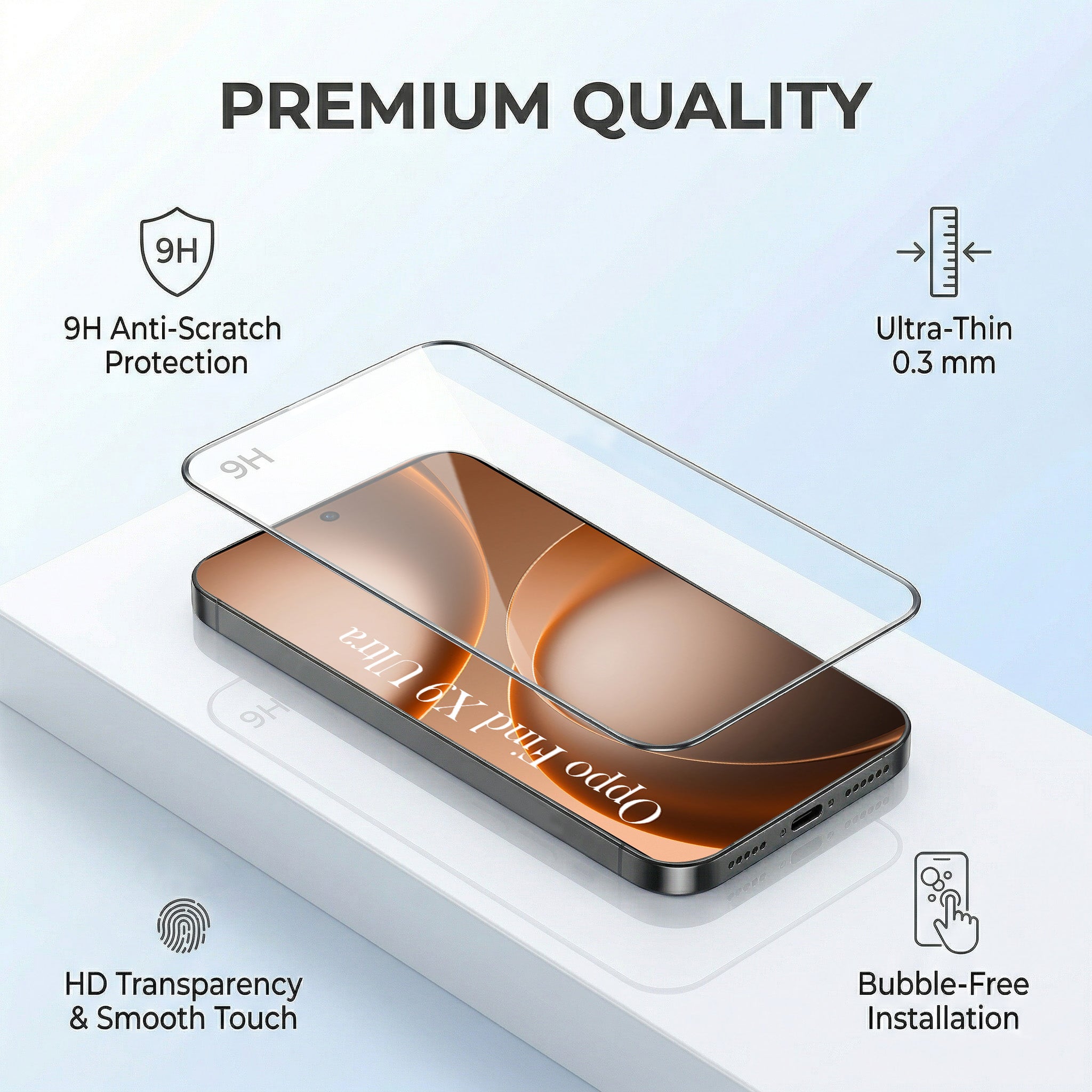 For Oppo Find X9 Ultra Combo (Textured Grip Design | Micro-Fiber Cloth Inside | Oleophobic Coating Screen Glass)