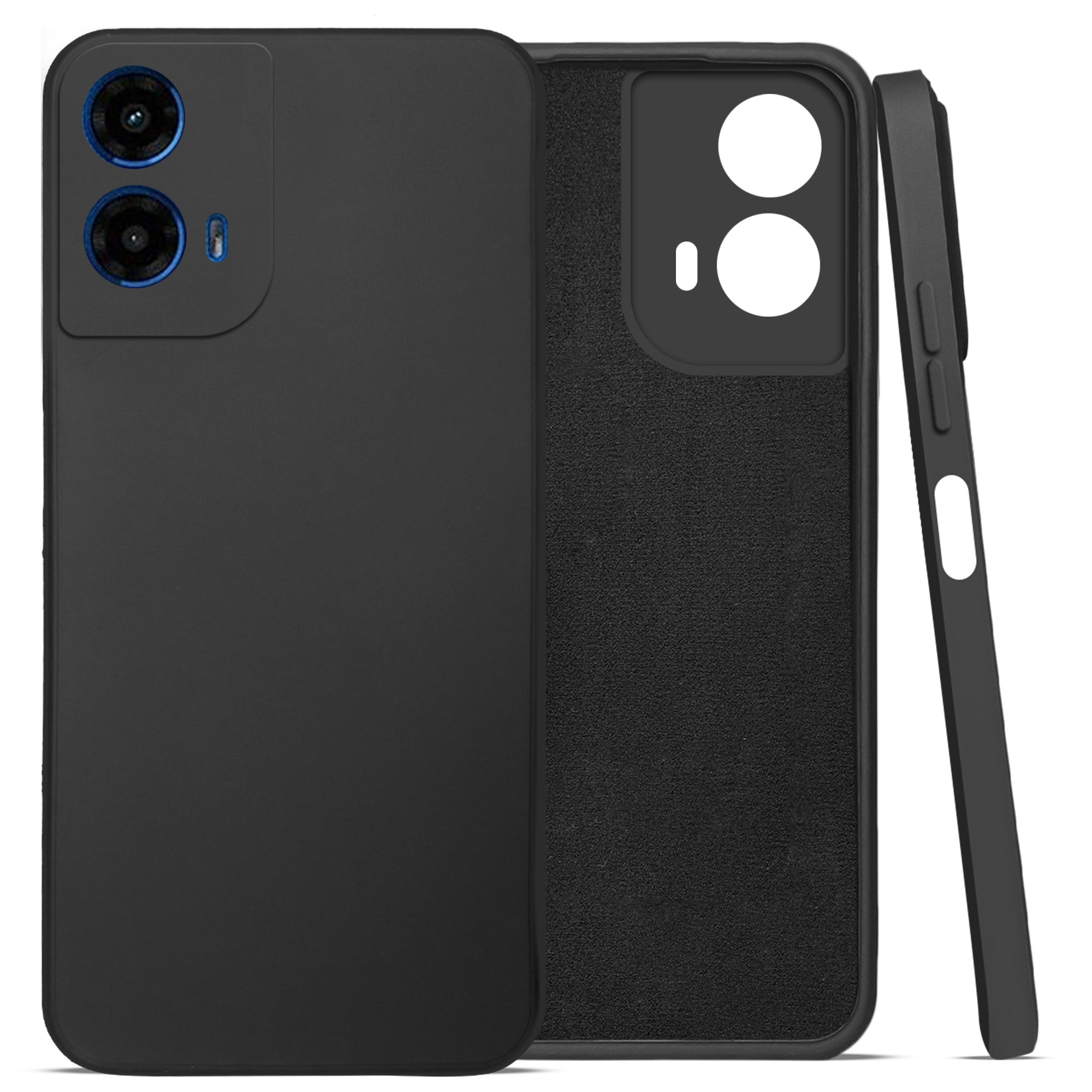 For Motorola Moto G45 Back Cover Case (Matte Finish Silicone with Inside Fiber cloth)