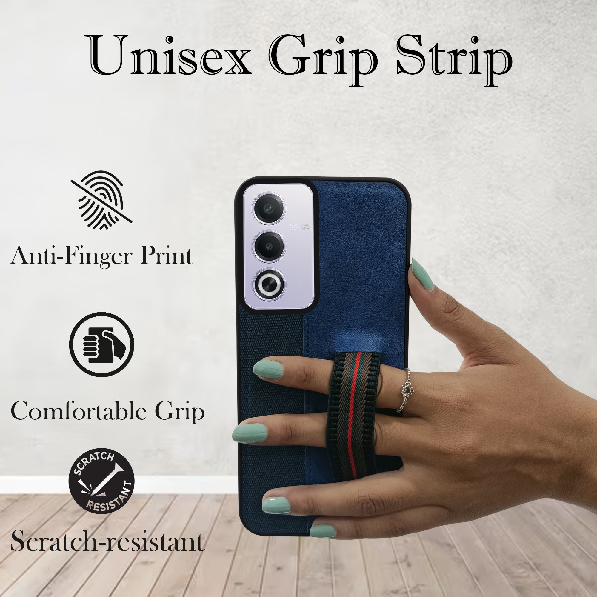 For Oppo A3 Pro 5G Back Cover Case ( Professional PU Leather | Strip Chain Holder Socket)