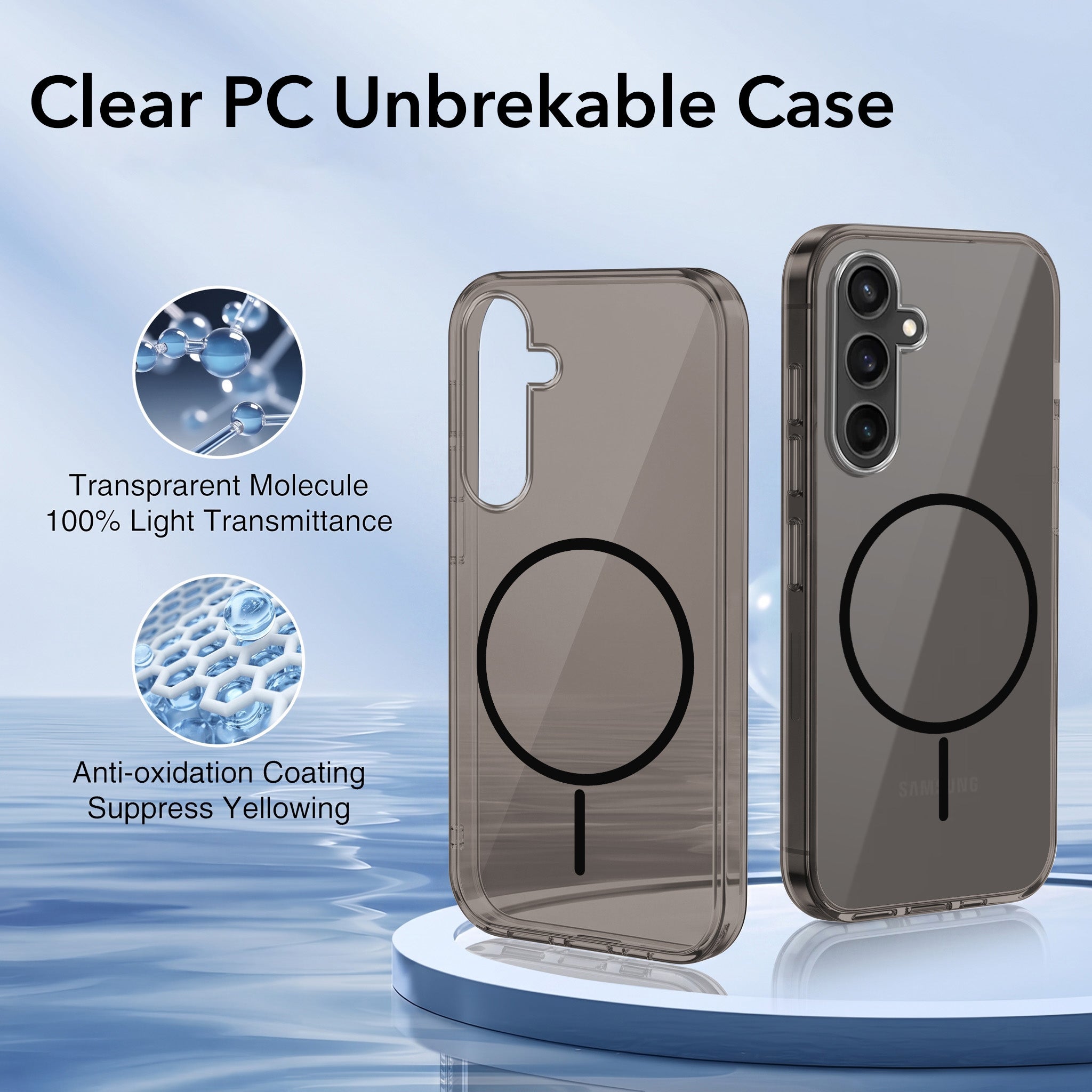 For Samsung Galaxy S23 FE 5G Back Case Cover Crystal Anti Yellow (Unbreakable PC | MagSafe Wireless Charging Support |Camera Protection Bump)