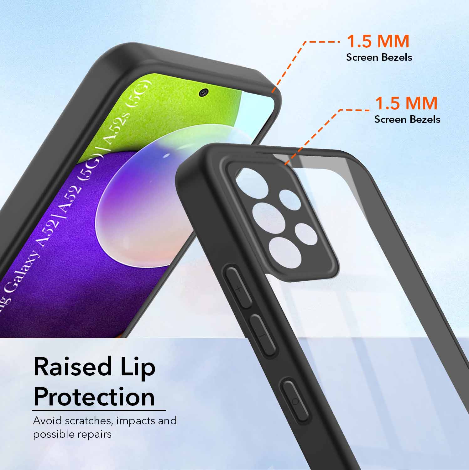 For Samsung Galaxy A52 | A52 5G | A52s 5G Back Cover Case Ultra-Hybrid (Lifetime Anti Yellow | Anti Scratch | Crystal Clear Shockproof)