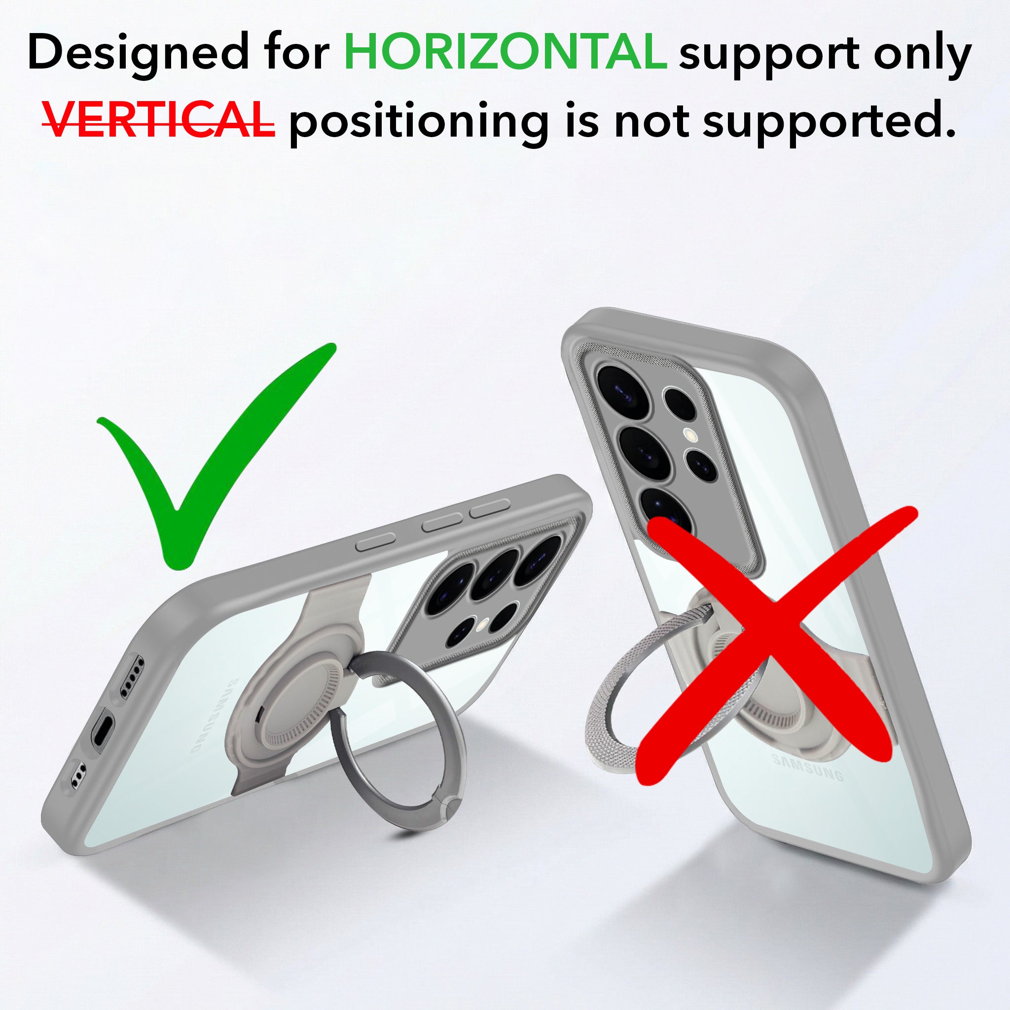 For Samsung Galaxy S26 Ultra Back Cover Case with stand (Built-in Ring Holder Kickstand | Lifetime Anti Yellow | Camera Protection)
