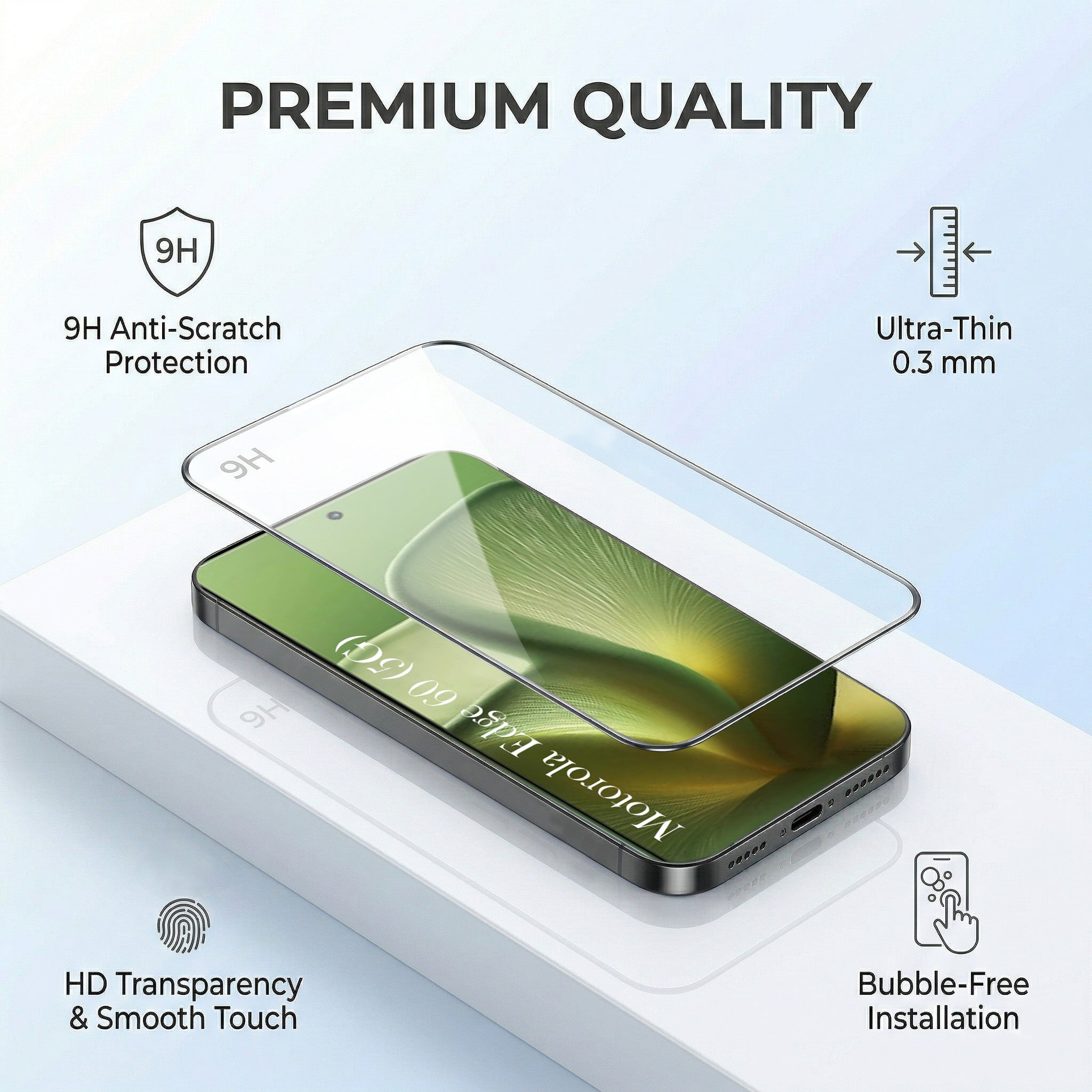 For Motorola Moto Edge 60 Combo with Back Cover and 9H Tempered Glass (Liquid Silicone | Camera Protection | Oleophobic Coating Screen Glass)