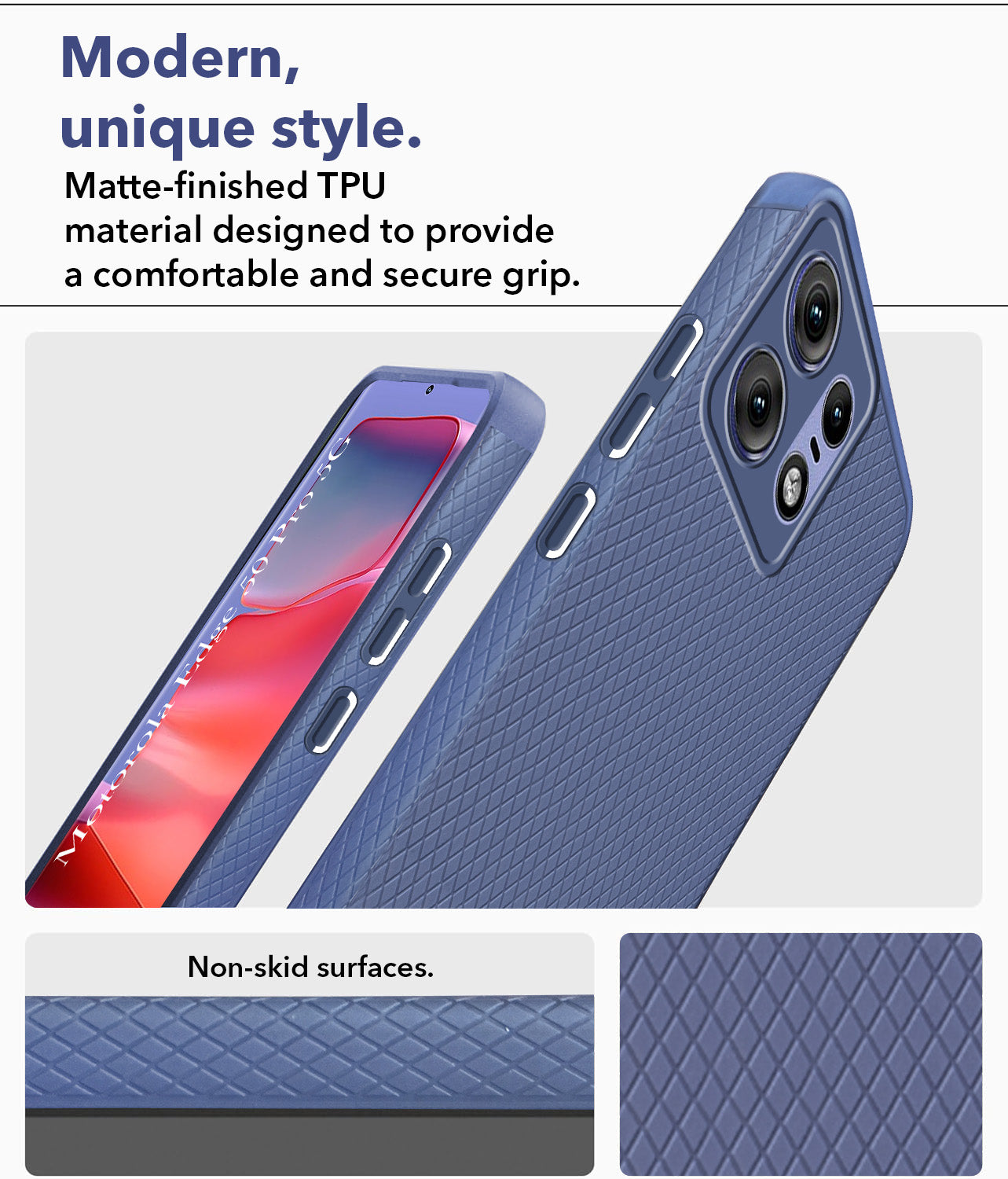 For Motorola Moto Edge 50 Pro Back Cover Case (Liquid Silicone | Side Grip | Camera Protection)