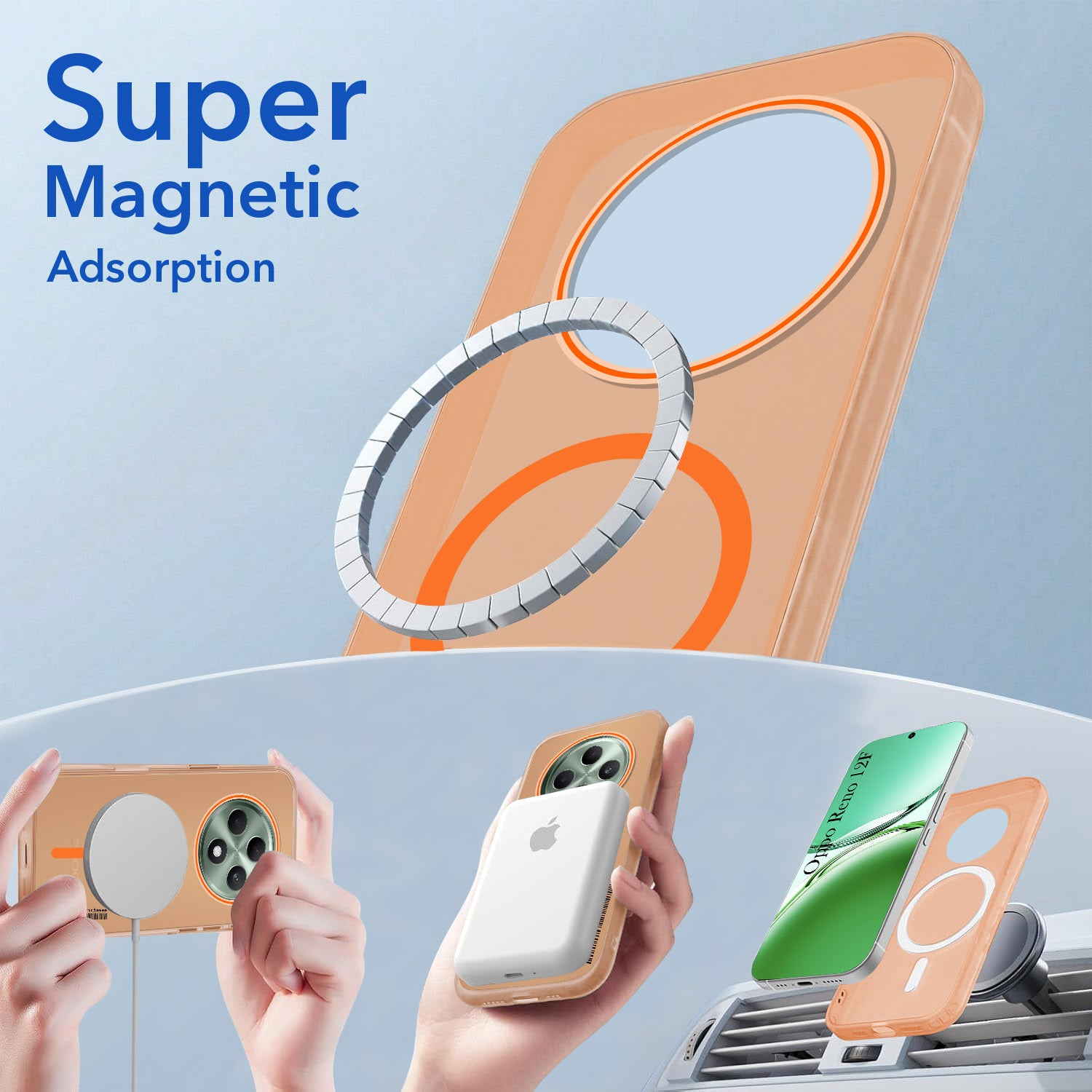 For Oppo Reno 12F Back Cover Case (Soft Touch | Camera Bump Protection | MagSafe Compatible | Matte Finish)