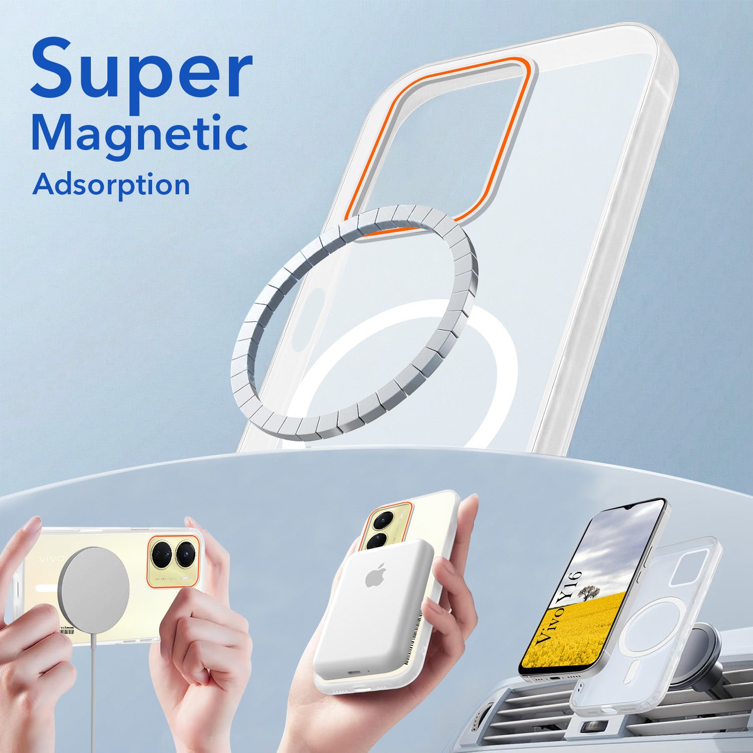 For Vivo Y16 Back Cover Case (Soft Touch | Camera Bump Protection | MagSafe Compatible | Matte Finish)