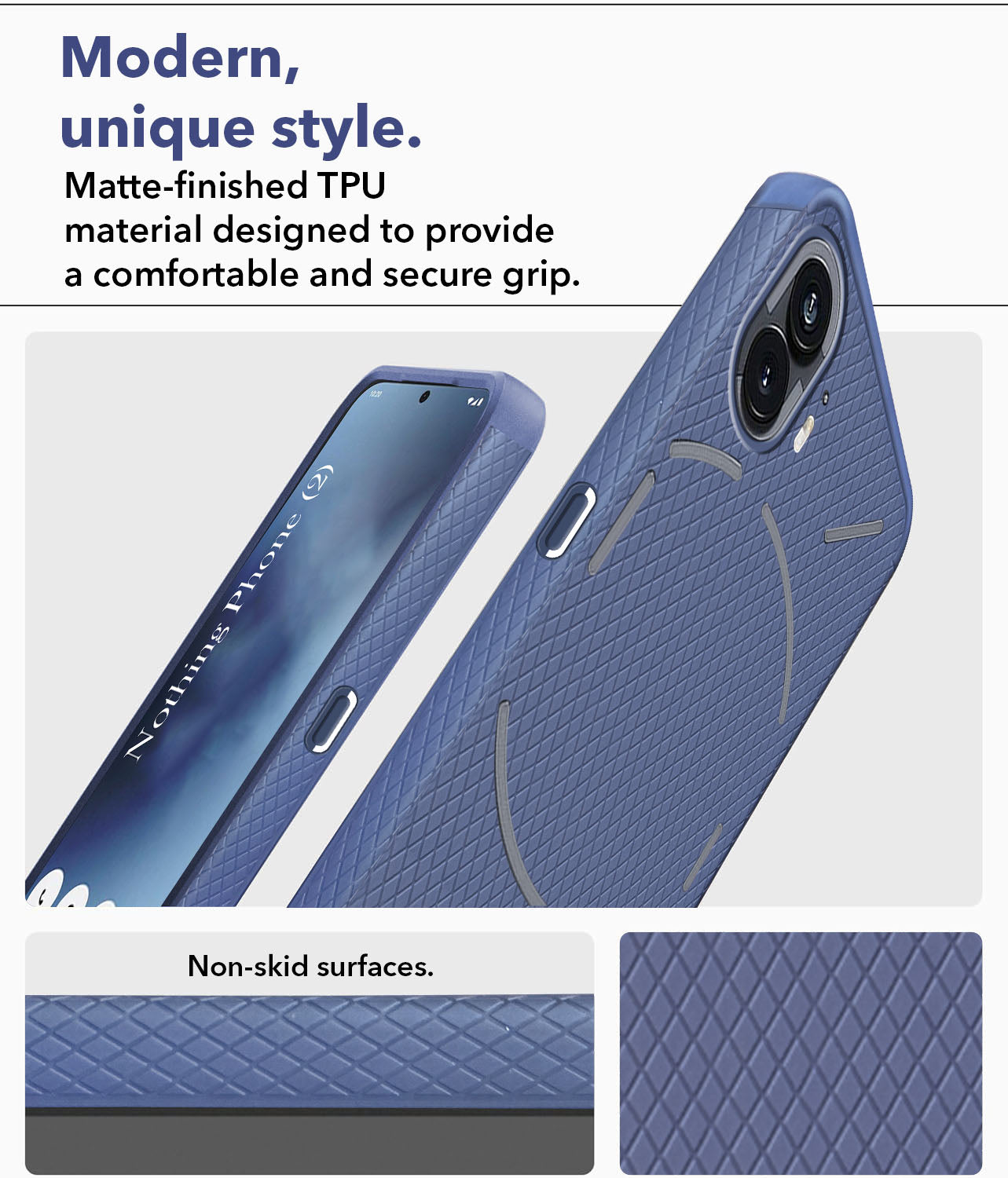 For Nothing Phone 2 Back Cover Case (Liquid Silicone | Side Grip | Camera Protection)