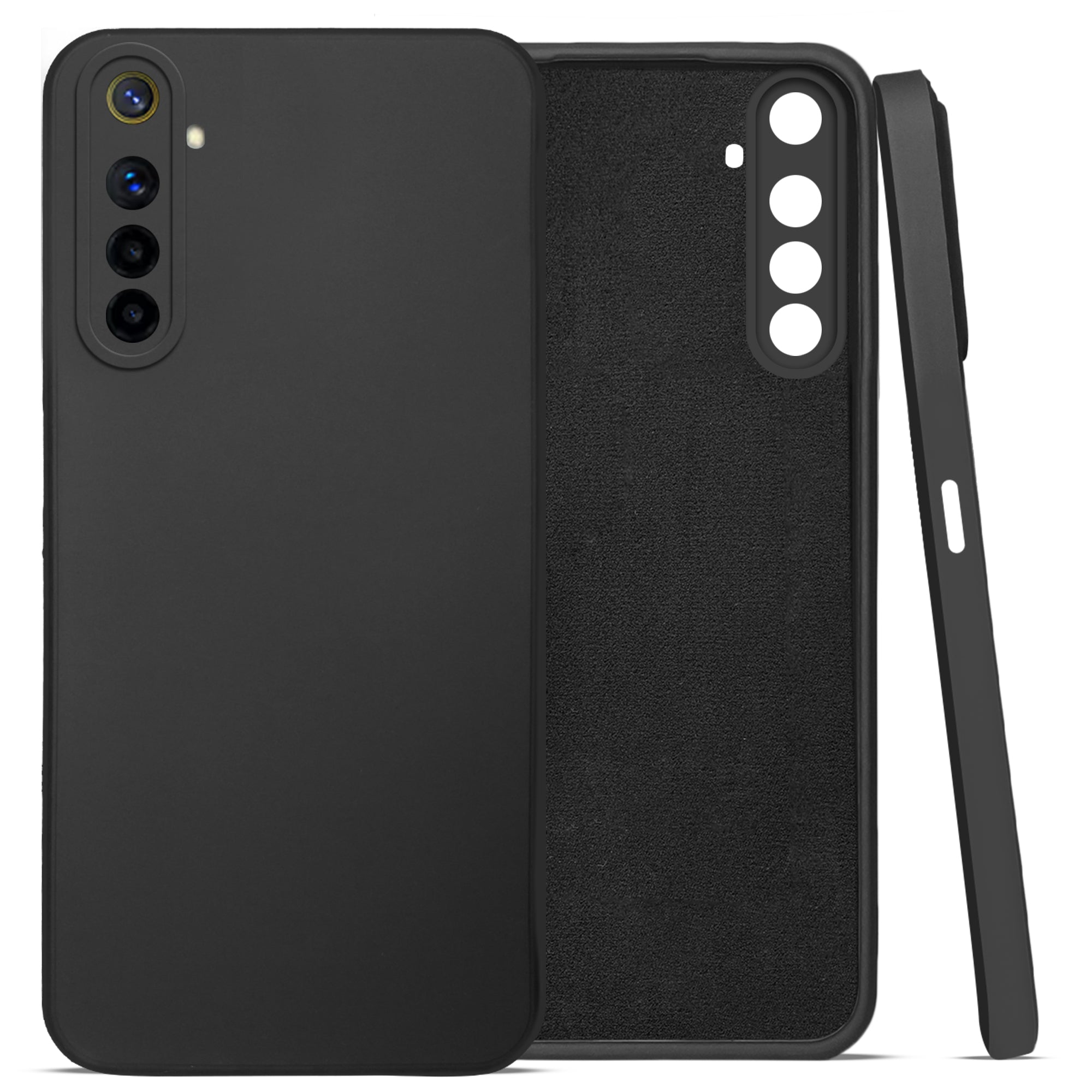 For Realme 6 Back Cover Case ( Matte Finish Silicone with Inside Fiber cloth)