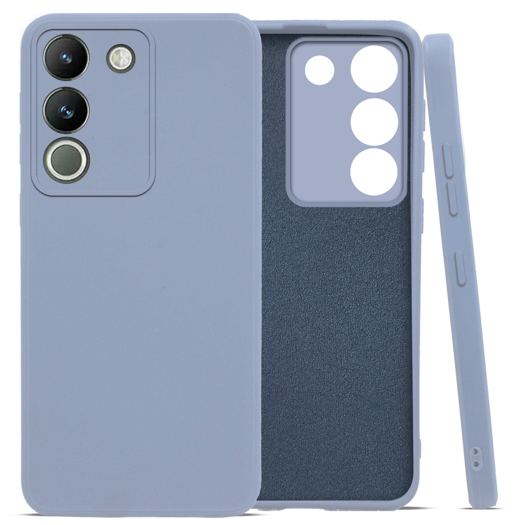 For Vivo Y200 Back Cover Case (Matte Finish Silicone with Inside Fiber Cloth)