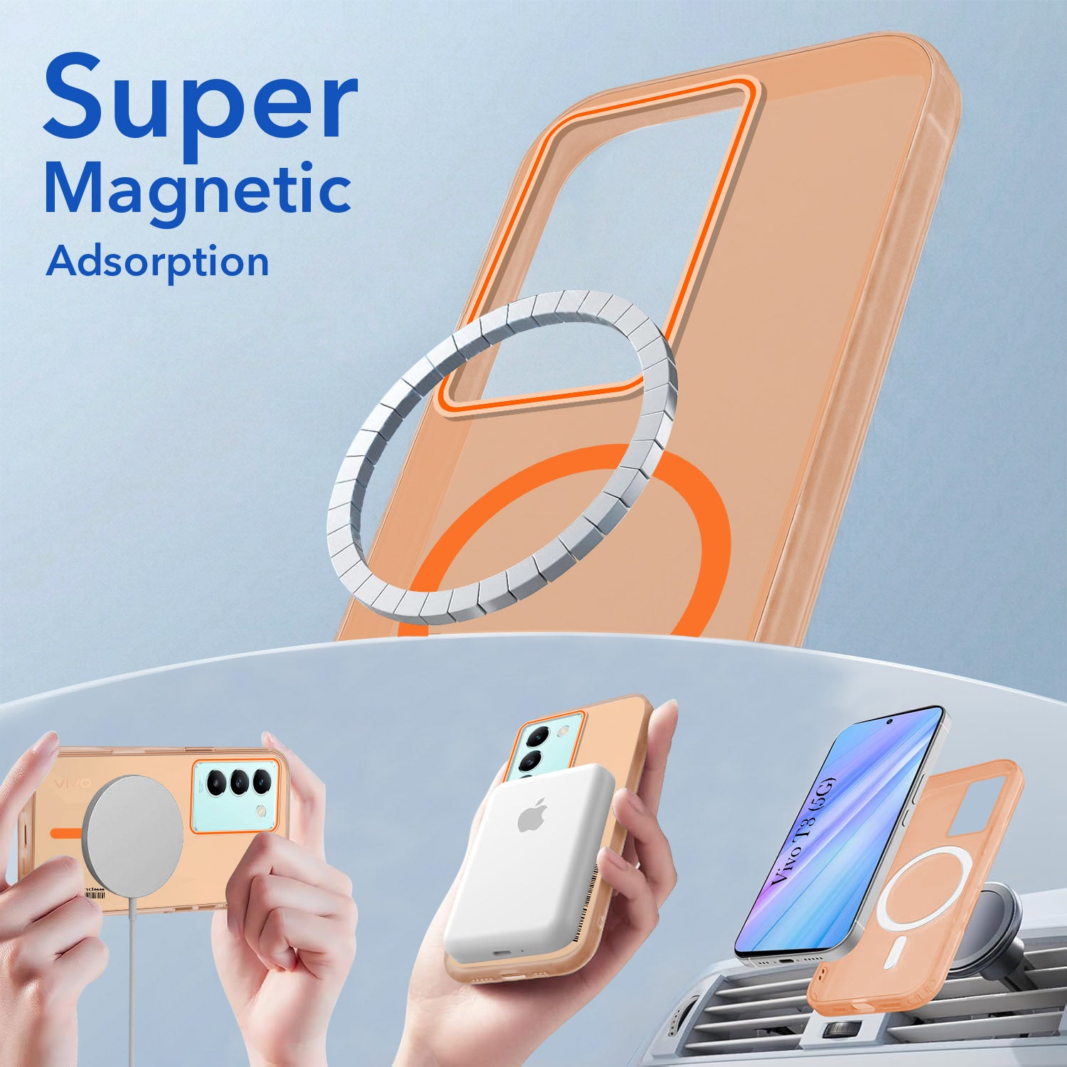 For Vivo T3 5G Back Cover Case (Soft Touch | Camera Bump Protection | MagSafe Compatible | Matte Finish)
