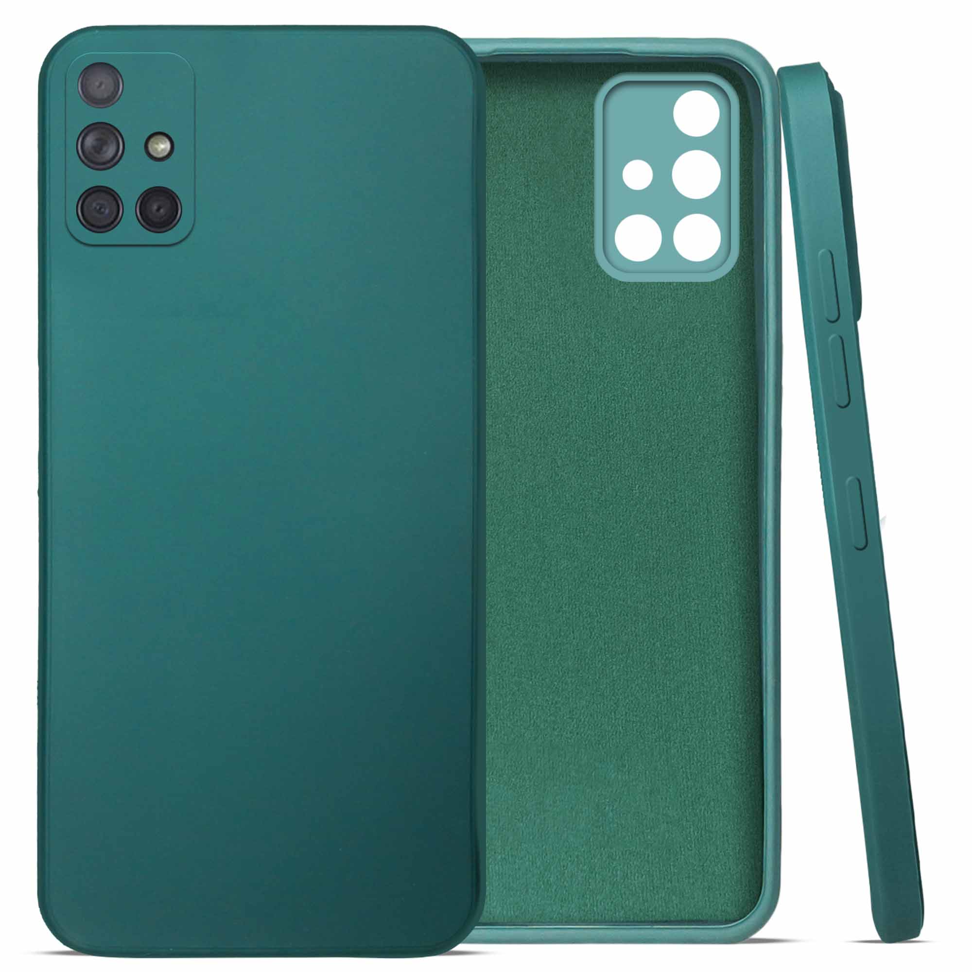 For Samsung Galaxy A71 Back Cover Case (Matte Finish Silicone with Inside Fiber cloth)