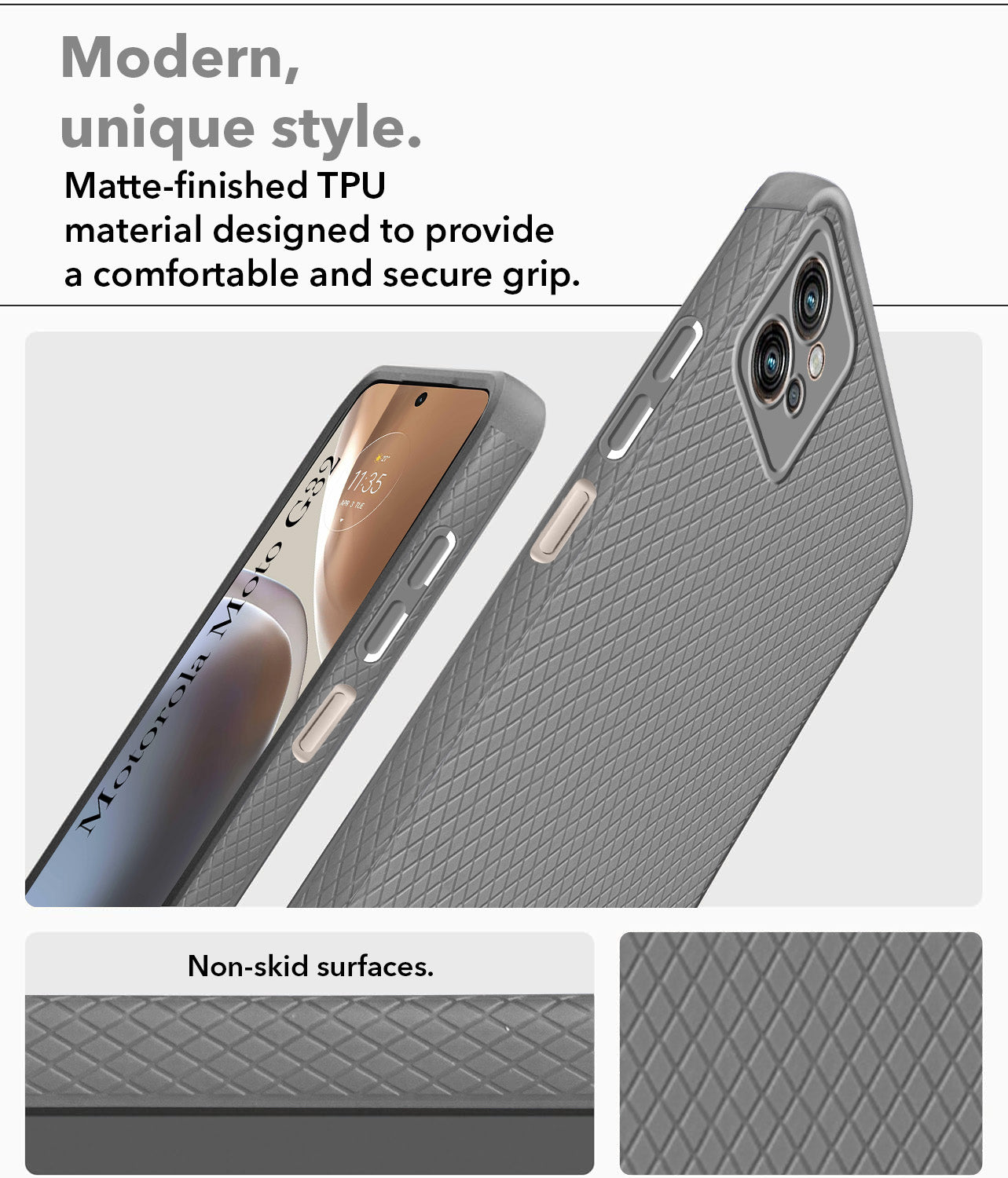 For Motorola Moto G32 Back Cover Case (Liquid Silicone | Side Grip | Camera Protection)