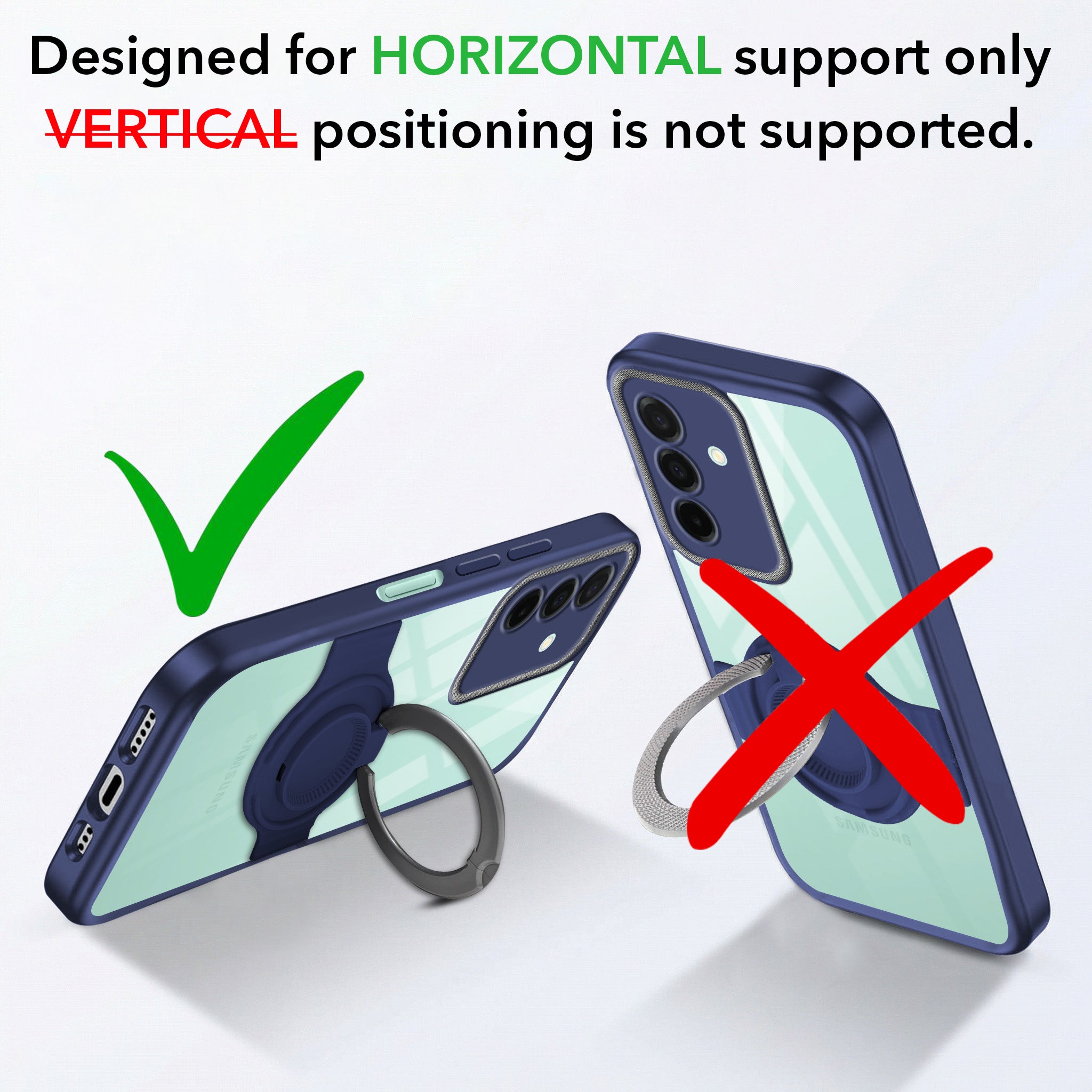 For Samsung Galaxy A26 5G Back Cover Case with stand (Built-in Ring Holder Kickstand | Lifetime Anti Yellow | Camera Protection)