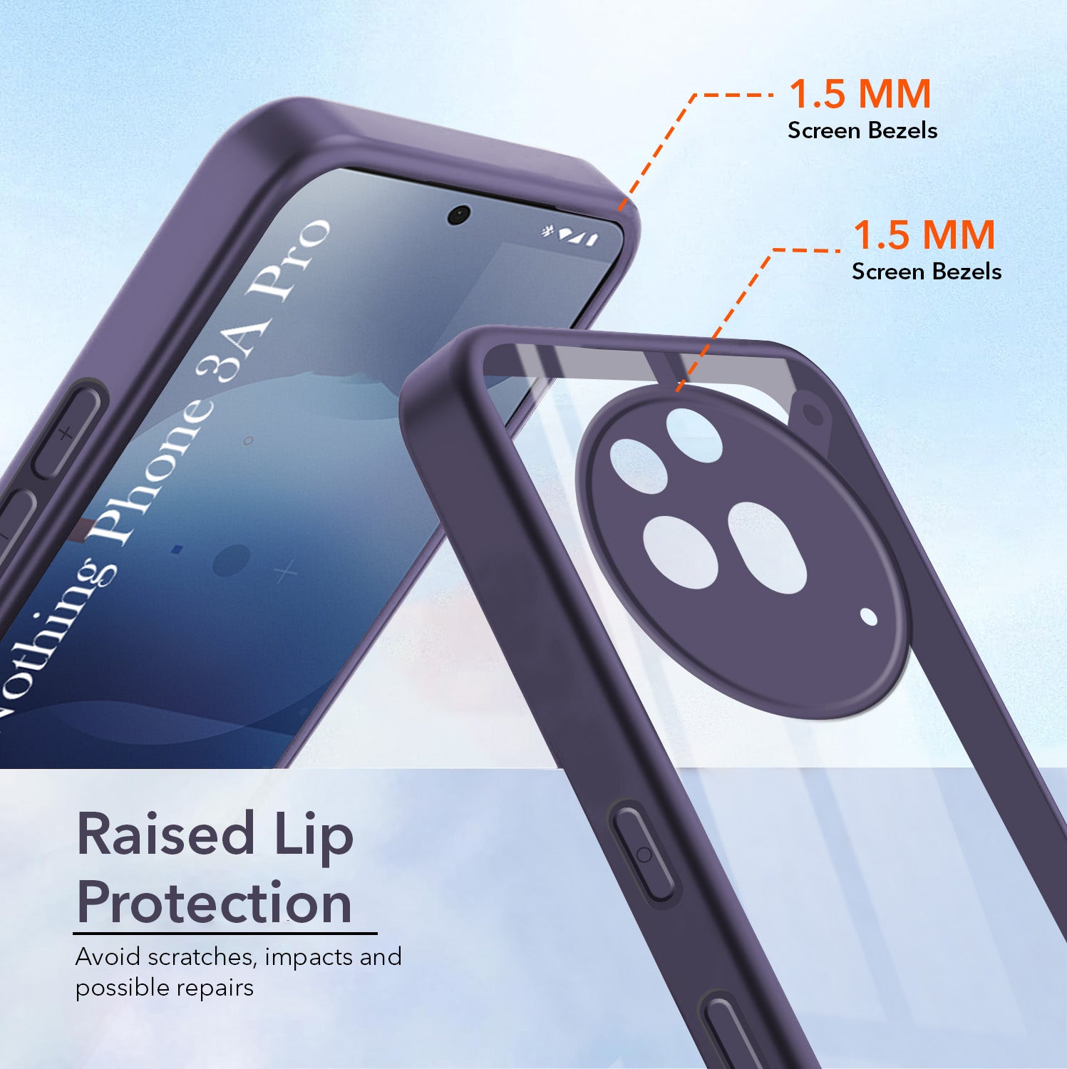 For Nothing Phone 3A Pro 5G Back Cover Case Ultra-Hybrid  (Lifetime Anti Yellow | Anti Scratch | Crystal Clear Shockproof)