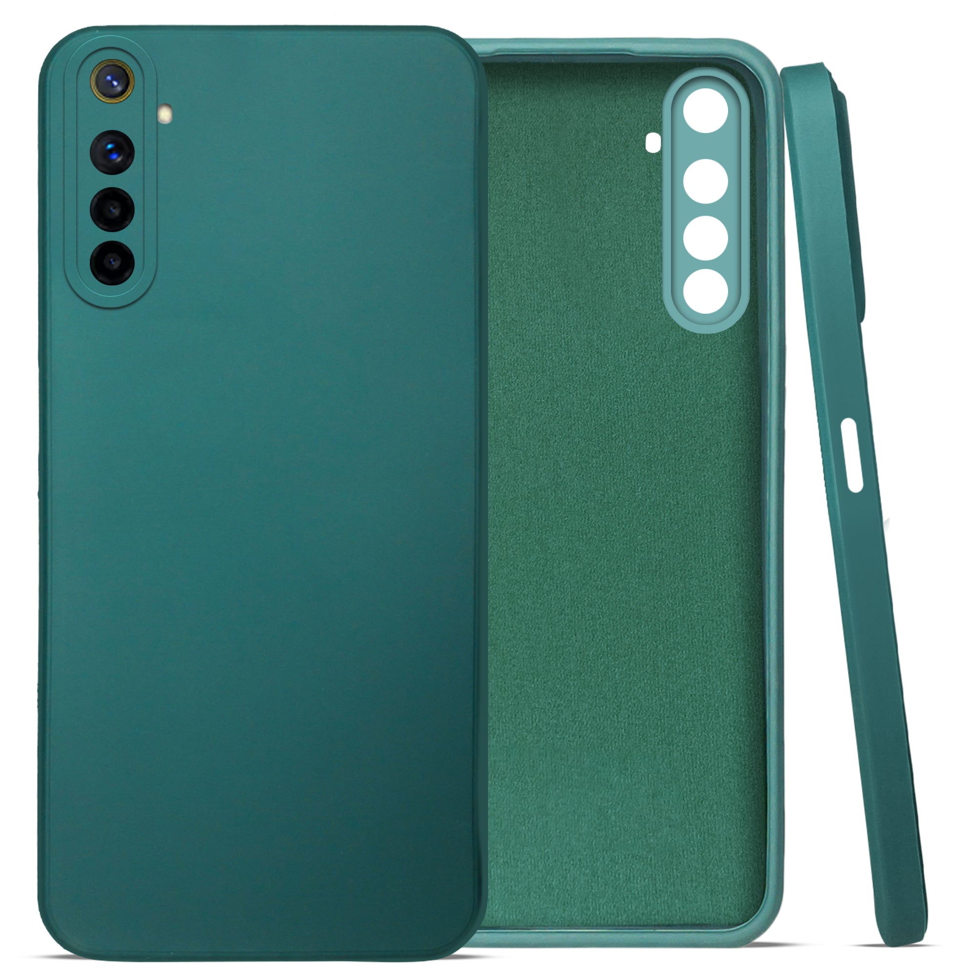 For Realme 6 Back Cover Case ( Matte Finish Silicone with Inside Fiber cloth)