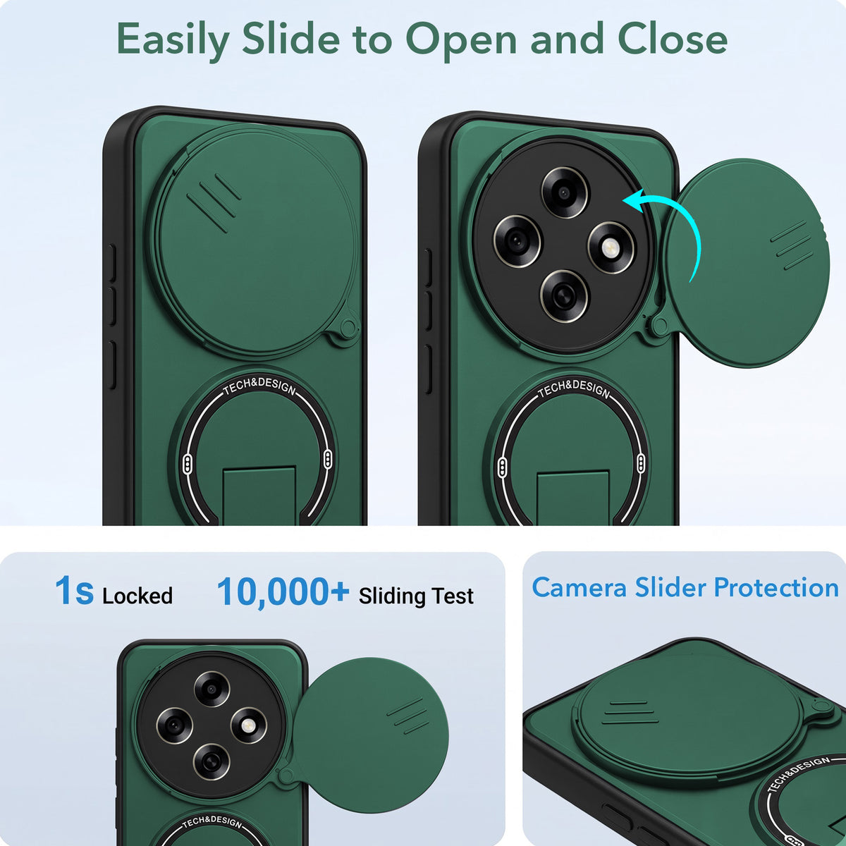For Oppo F31 Pro Back Case Cover Metallic (Hybrid Armor Kickstand | Sliding Shutter Camera Protection | MagSafe Compatible)