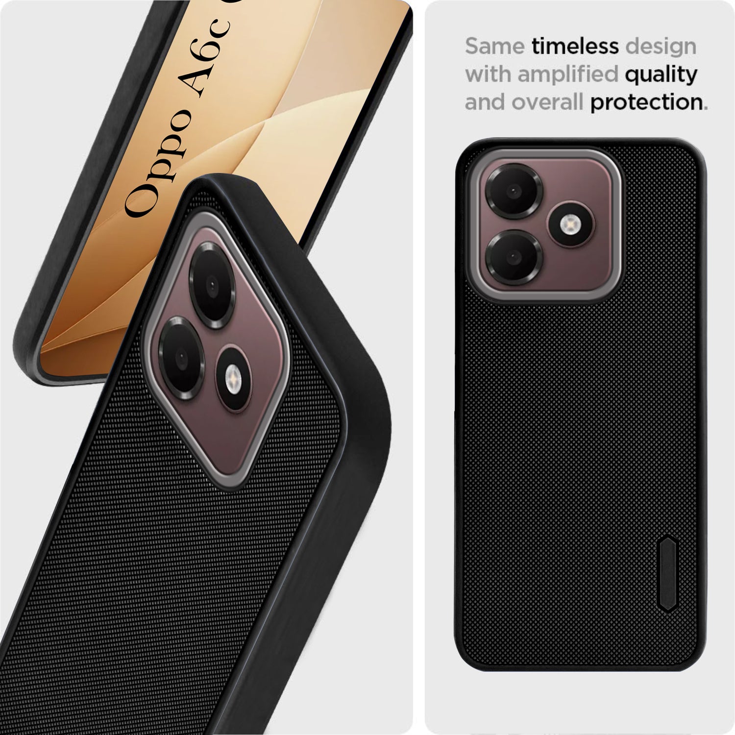 For Oppo A6c 4G Back Cover Case Rubberised (Textured Grip Design | Micro-Fiber Cloth Inside | Slim and Light Weight | Soft Touch and Feel)