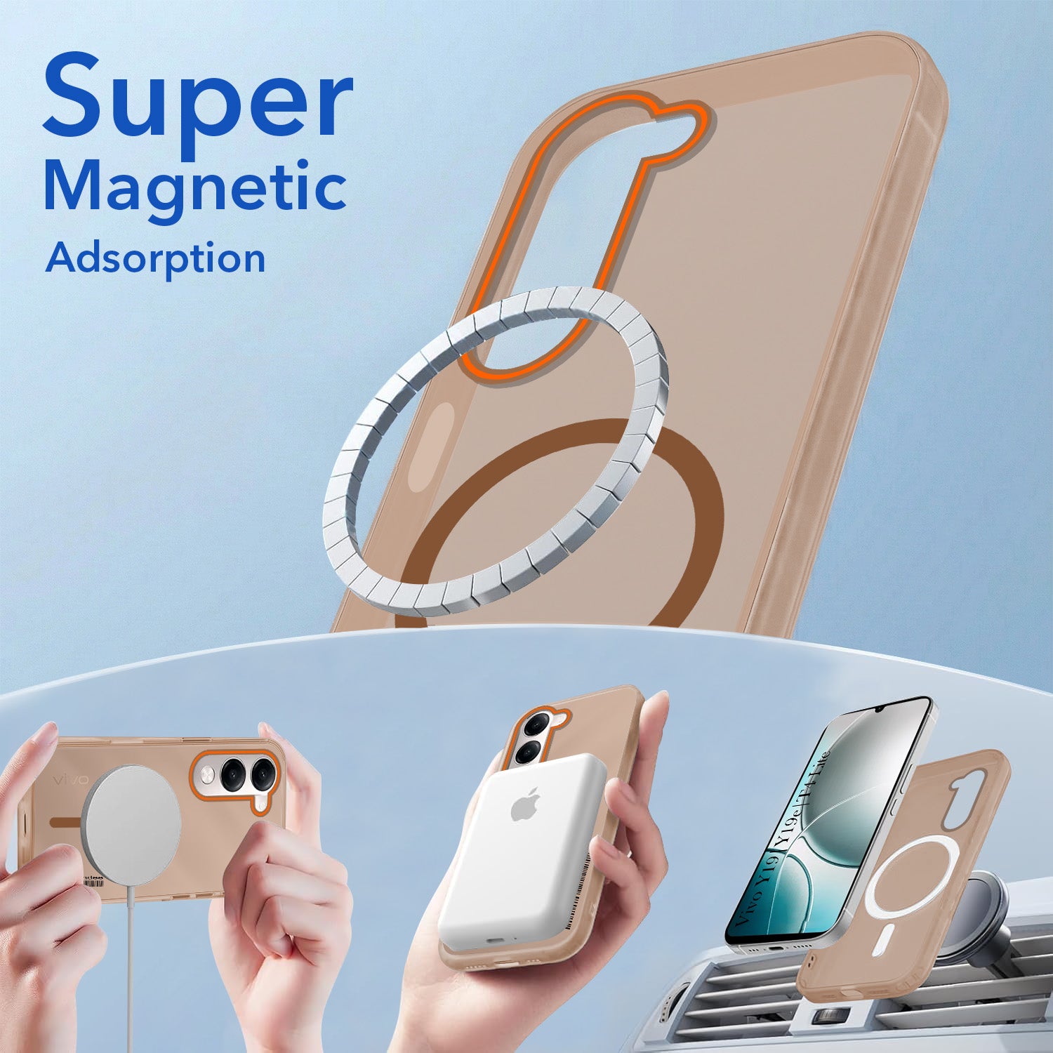For Vivo Y19 | Vivo Y19e | Vivo T4 Lite Back Cover Case (Soft Touch | Camera Bump Protection | MagSafe Compatible | Matte Finish)