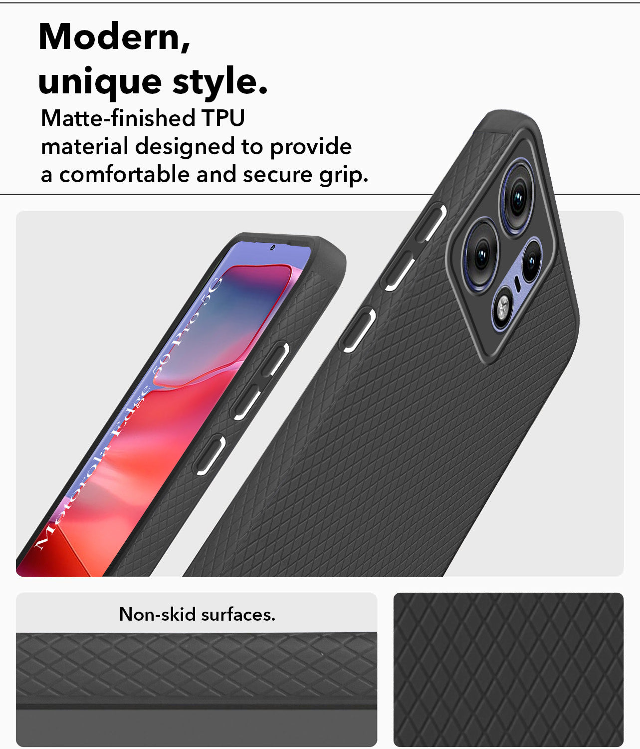For Motorola Moto Edge 50 Pro Back Cover Case (Liquid Silicone | Side Grip | Camera Protection)