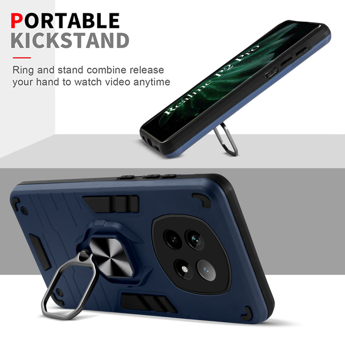 For Realme P2 Pro Back Cover Case (Shockproof Polycarbonate Dual Layer Hybrid Armor)
