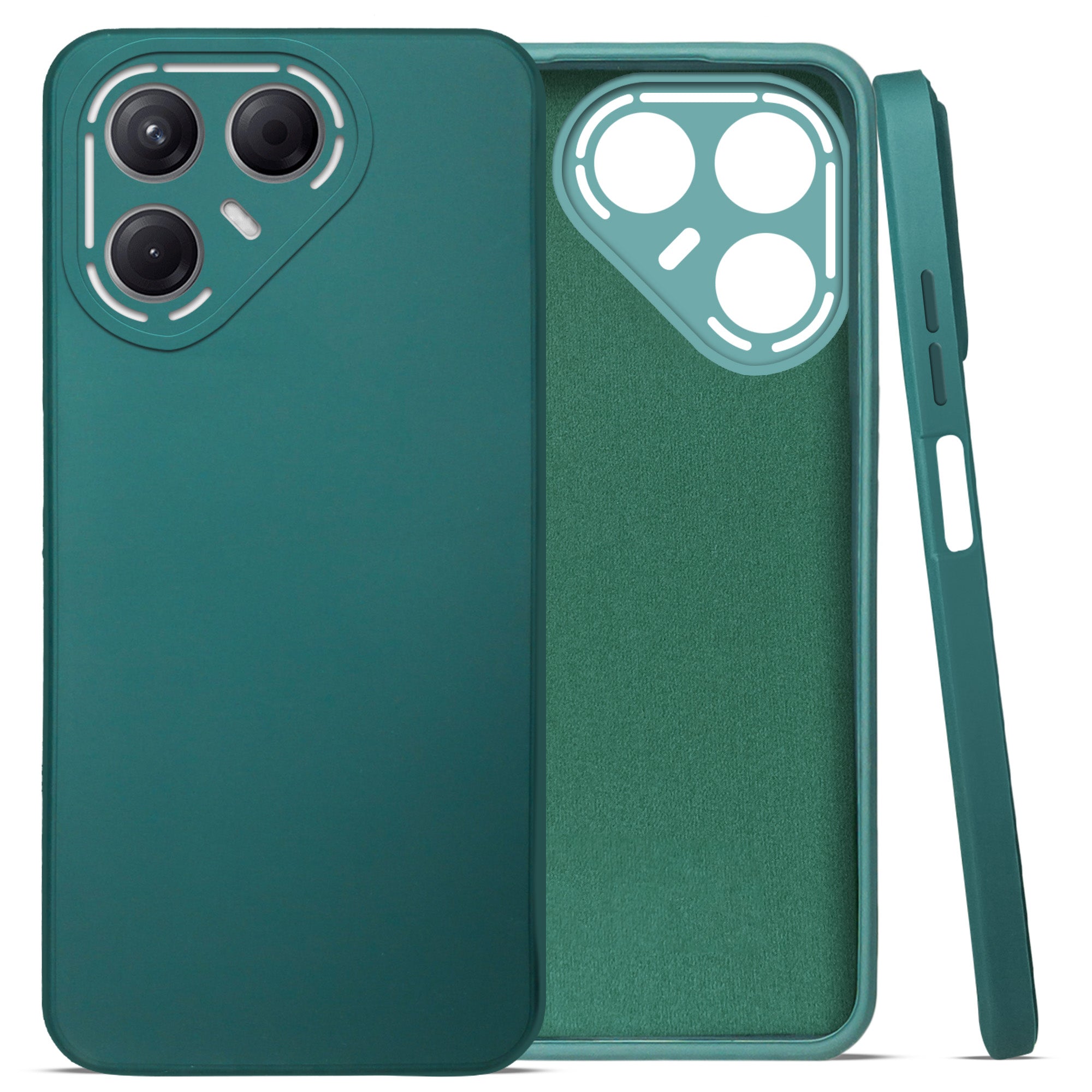 For Tecno Pova 7 5G Back Cover Case (Matte Finish Silicone with Inside Fiber Cloth)
