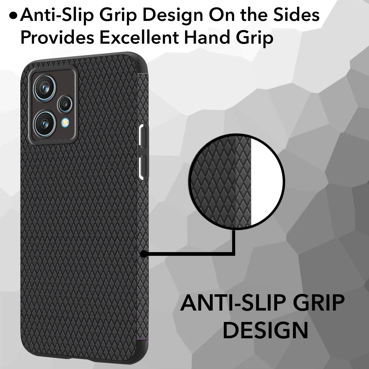 For Realme Narzo 50 Pro Back Cover Case (Liquid Silicone | Side Grip | Camera Protection)