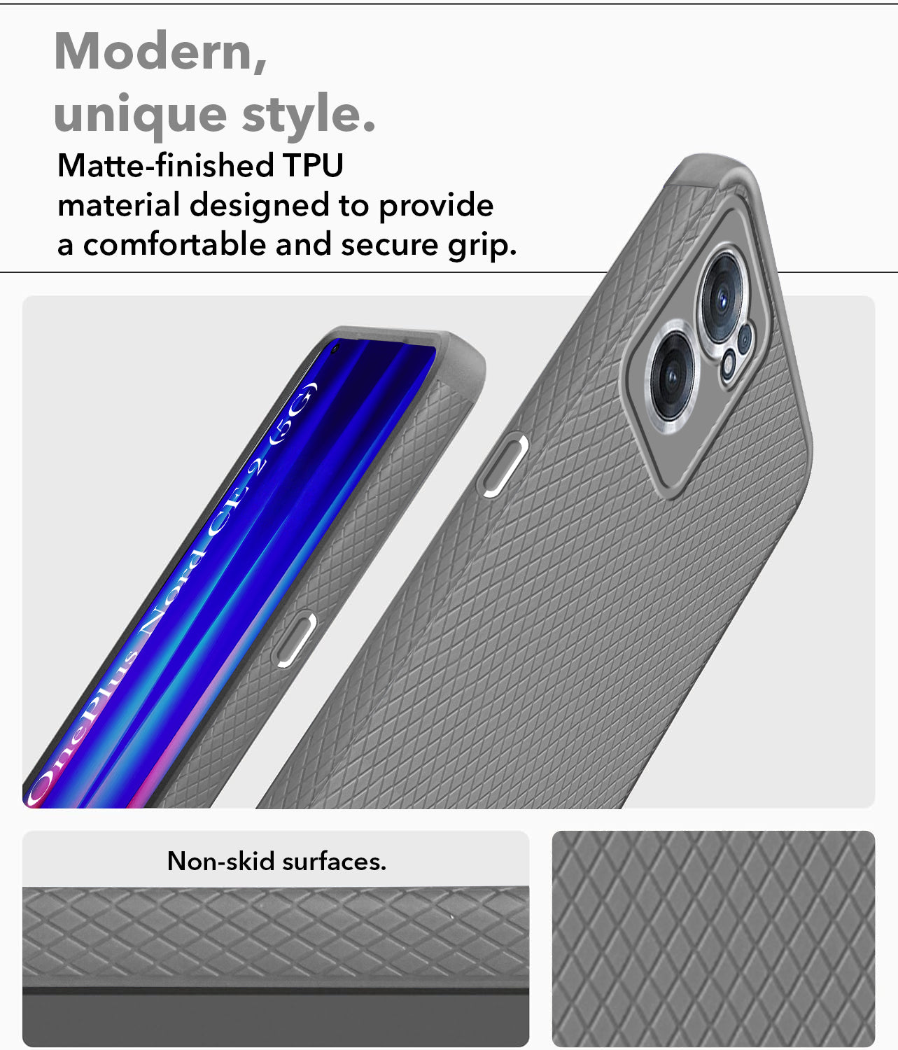 For OnePlus Nord CE 2 5G Back Cover Case (Liquid Silicone | Side Grip | Camera Protection)