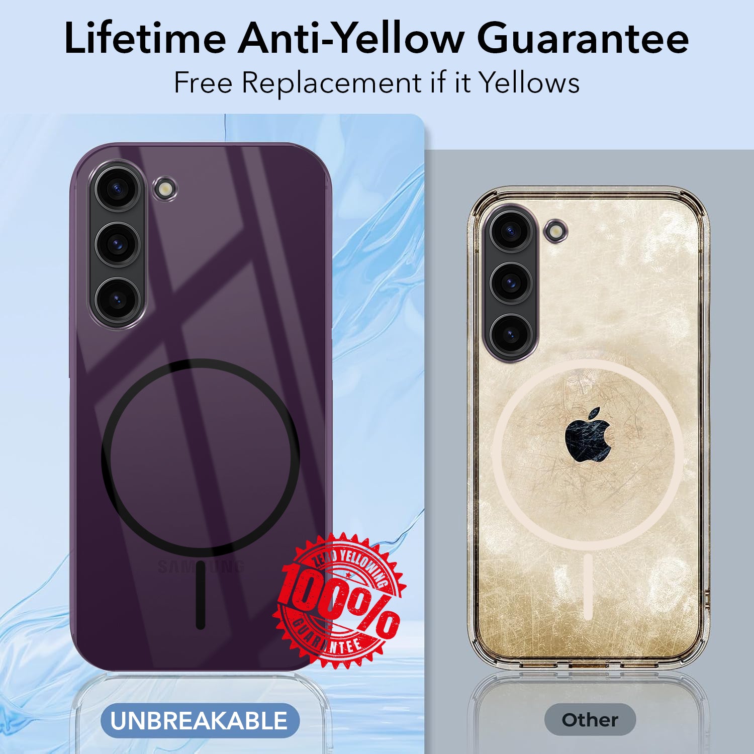 For Samsung Galaxy S23 5G Back Cover Case (Crystal Clear Case | MagSafe Wireless Charging Support | Hard Anti Yellow | Camera Protection Bump)