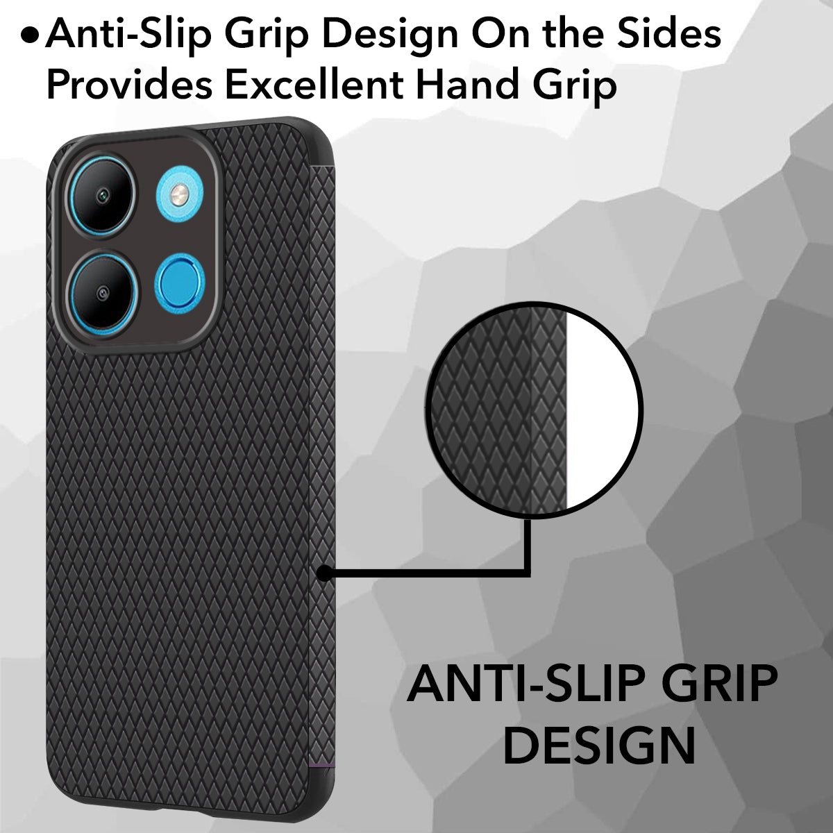 For Infinix Smart 7 Back Cover Case (Liquid Silicone | Side Grip | Camera Protection)