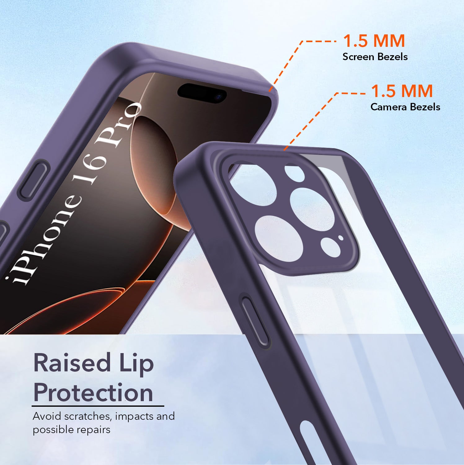 For Apple iPhone 16 Pro Ultra-Hybrid Back Cover Case(Lifetime Anti Yellow | Anti Scratch | Crystal Clear Shockproof)