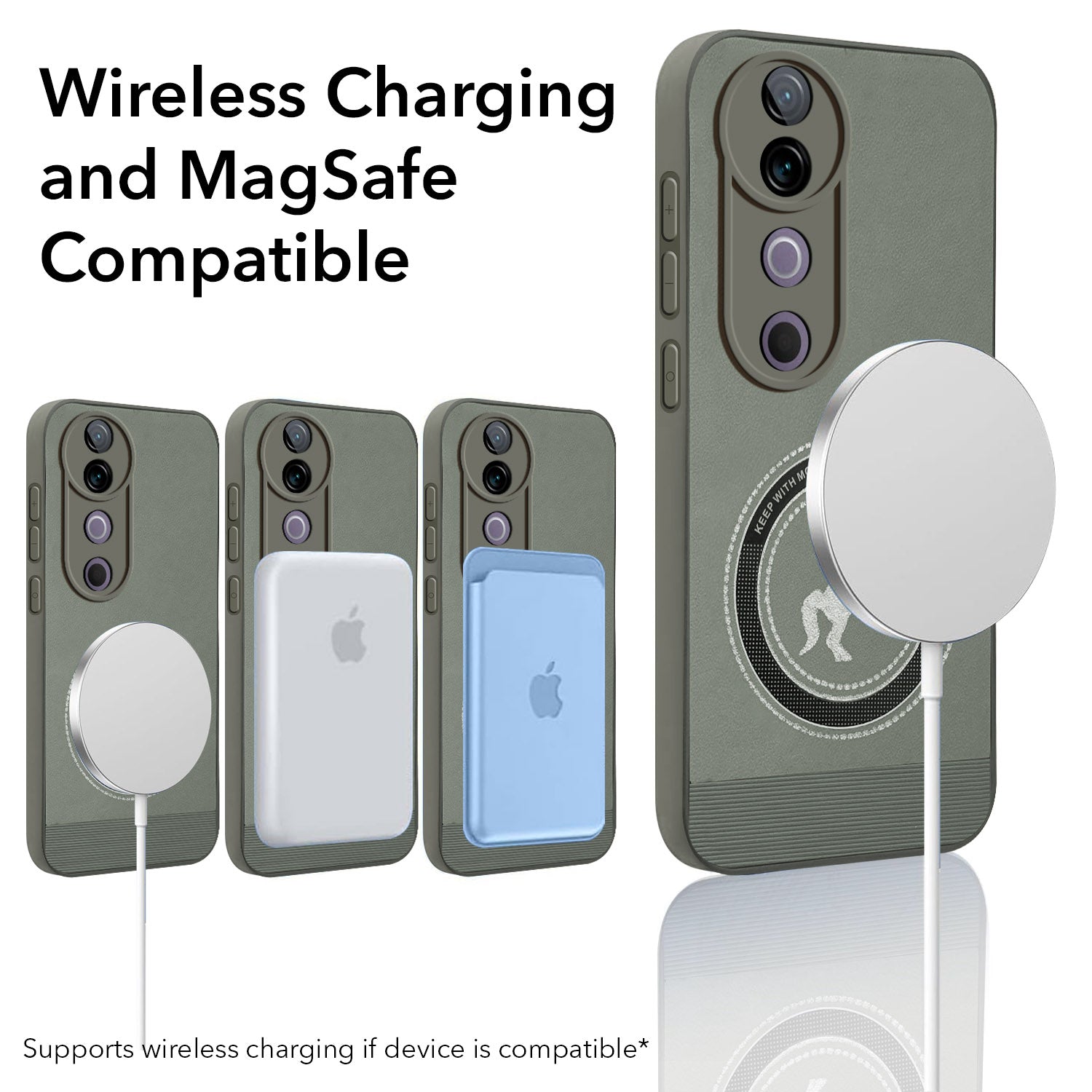 For Vivo V40 | Vivo V40 Pro 5G Back Cover Case PU Leather Finish (Professional Minimalist Texture | MagSafe Compatile | Camera Protection | Sleek Sober Formal)