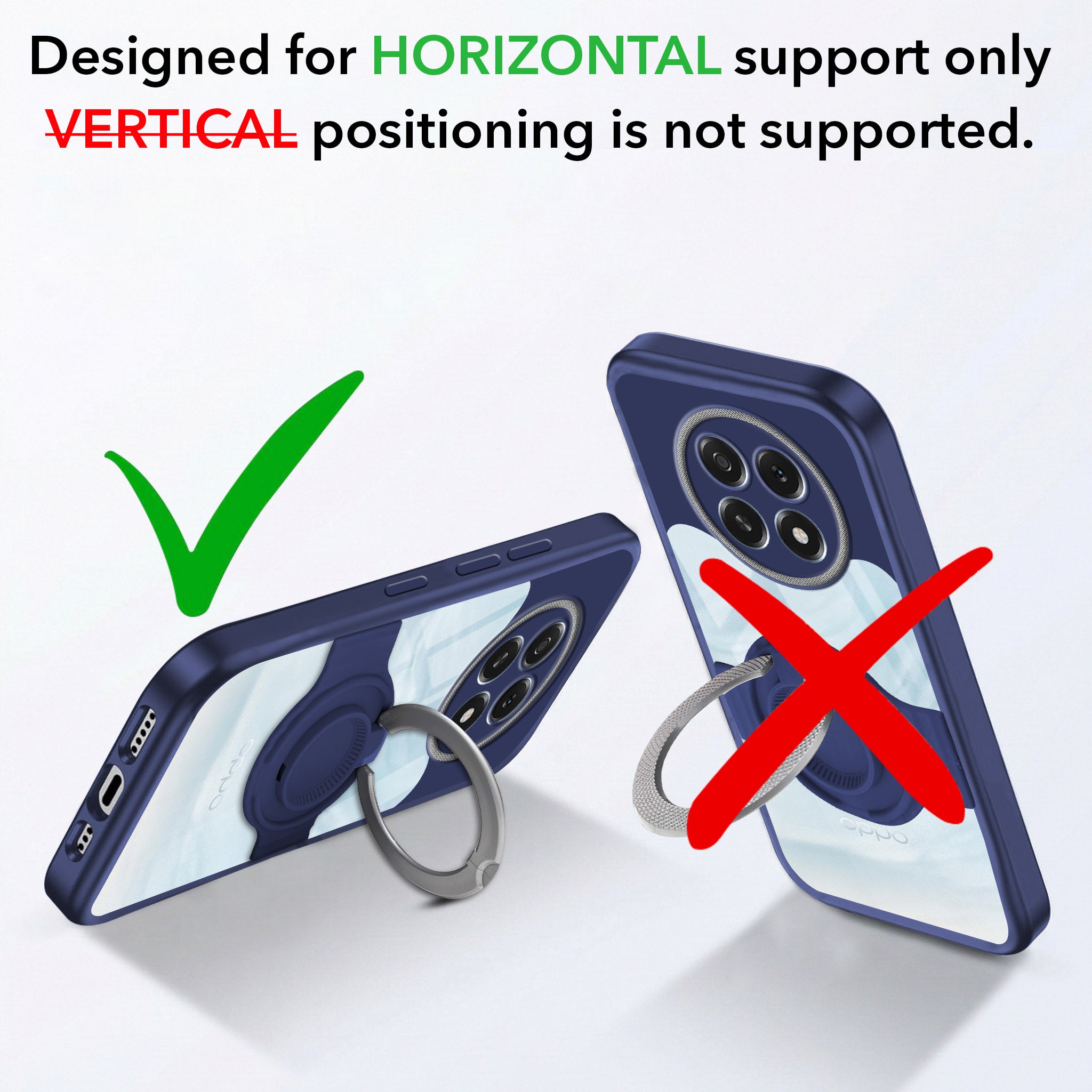 For Oppo F29 Back Cover Case with stand (Built-in Ring Holder Kickstand | Lifetime Anti Yellow | Camera Protection)