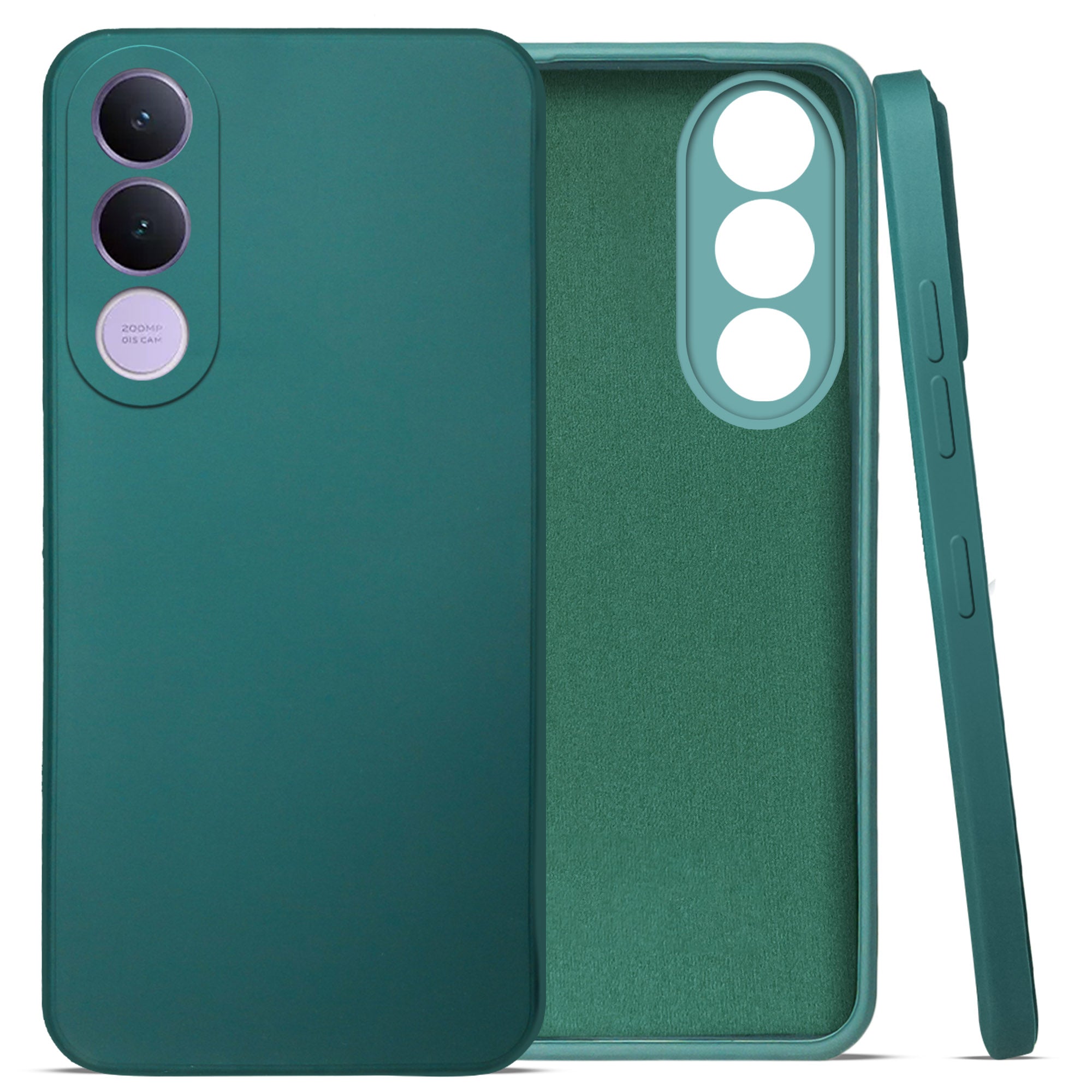 For Vivo V70 FE 5G Back Cover Case (Matte Finish Silicone with Inside Fiber cloth)