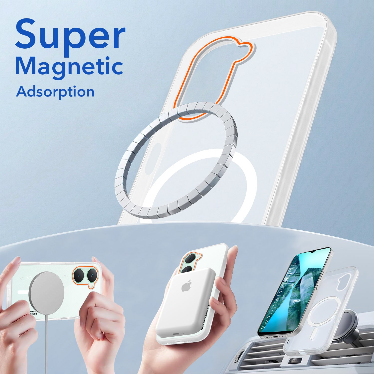 For Vivo Y18 | Y18e | Y03 | Y18i | Y18t Back Cover Case (Soft Touch | Camera Bump Protection | MagSafe Compatible | Matte Finish)