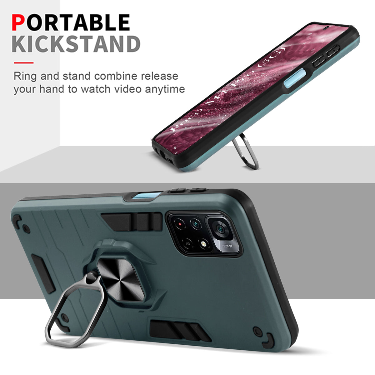 For Poco M4 Pro 5G Back Cover Case (Shockproof Polycarbonate Dual Layer Hybrid Armor)