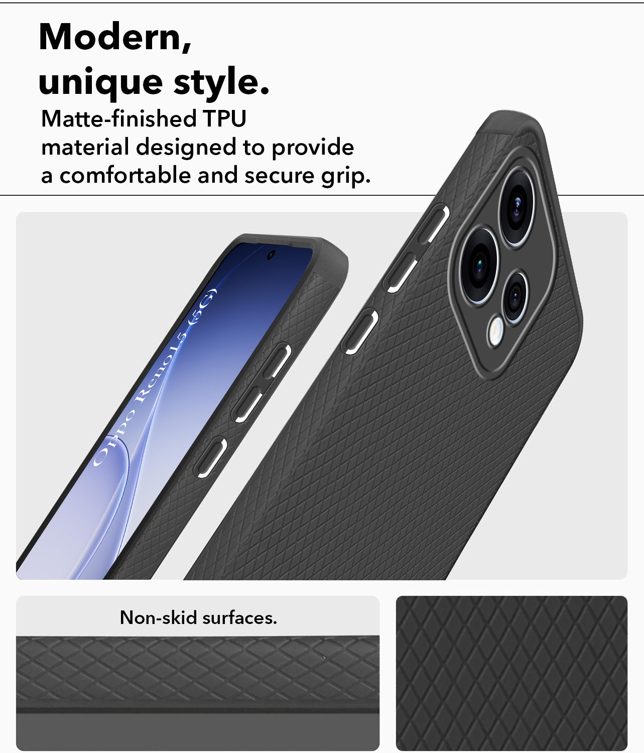 For Oppo Reno15 5G | Oppo Reno 15 5G Back Cover Case Liquid Silicone (Camera Protection | Side Grip Texture | Soft and Flexible)