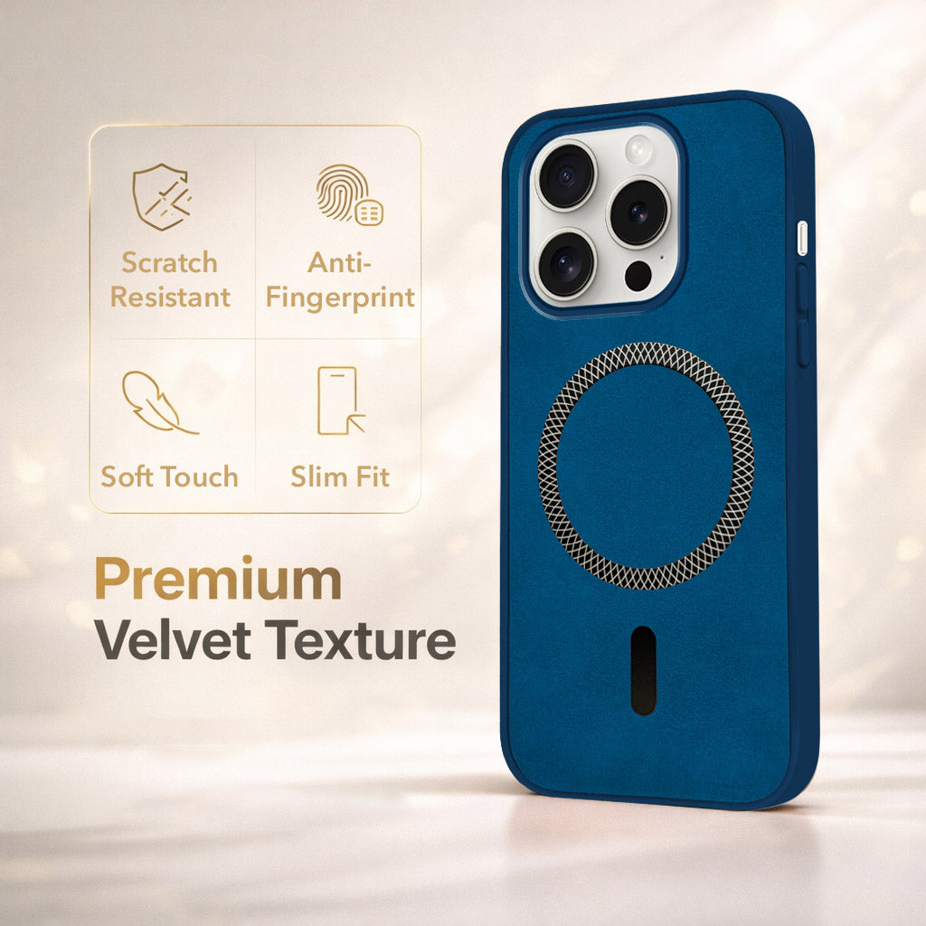 For Apple iPhone 15 Pro Back Cover Case Leather Finish (MagSafe Compatible Wireless Charging | Soft Touch | Camera Bump Protection)