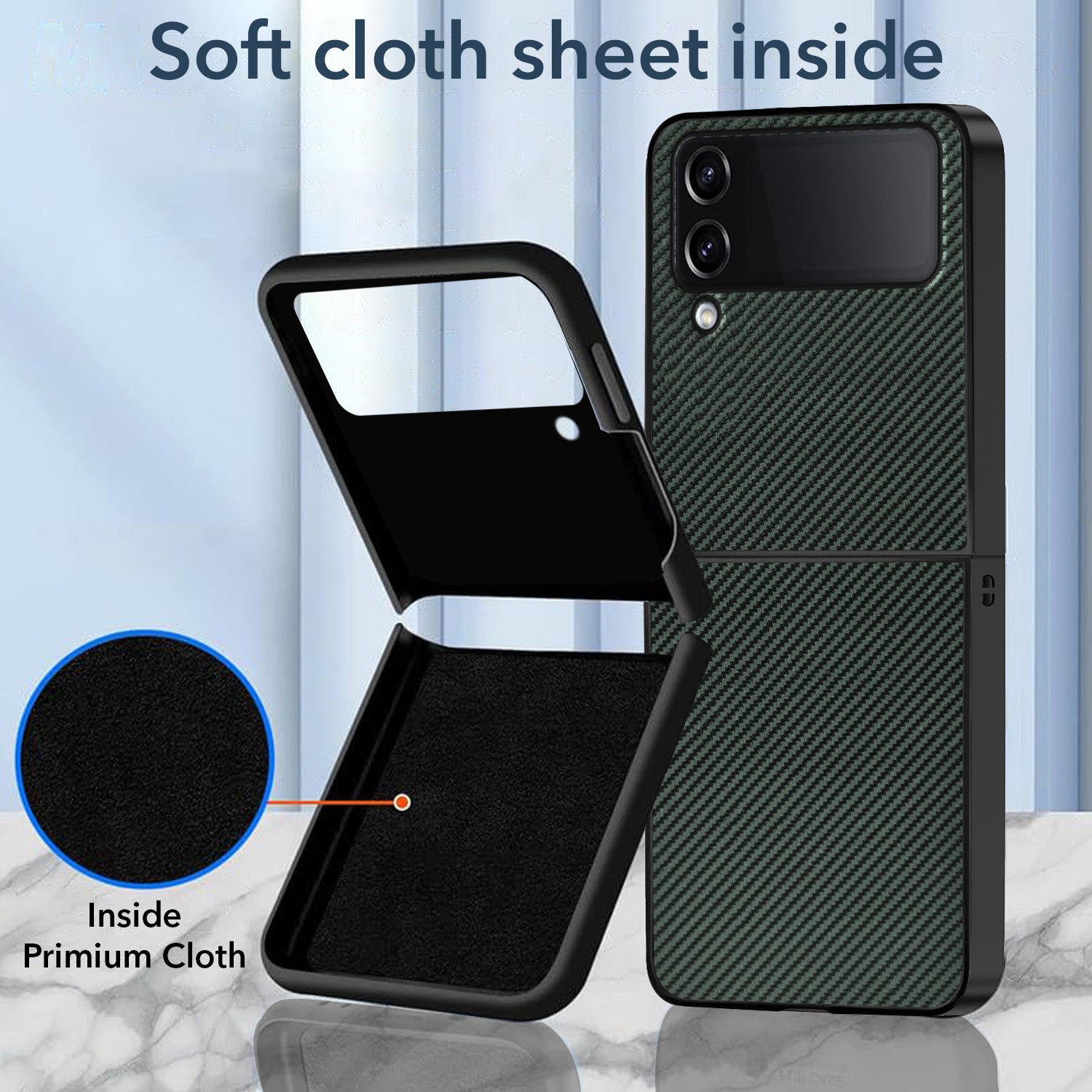 For Samsung Galaxy Z Flip 4 5G Back Flip Case Cover (Craft Printed Design | Hybrid Texture | Inside Microfiber Cloth)