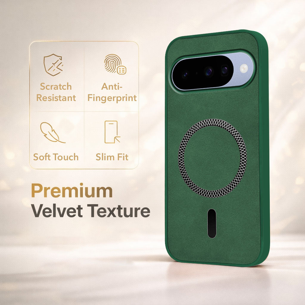 For Google Pixel 10 Back Cover Case Leather Finish (MagSafe Compatible Wireless Charging | Soft Touch | Camera Bump Protection)
