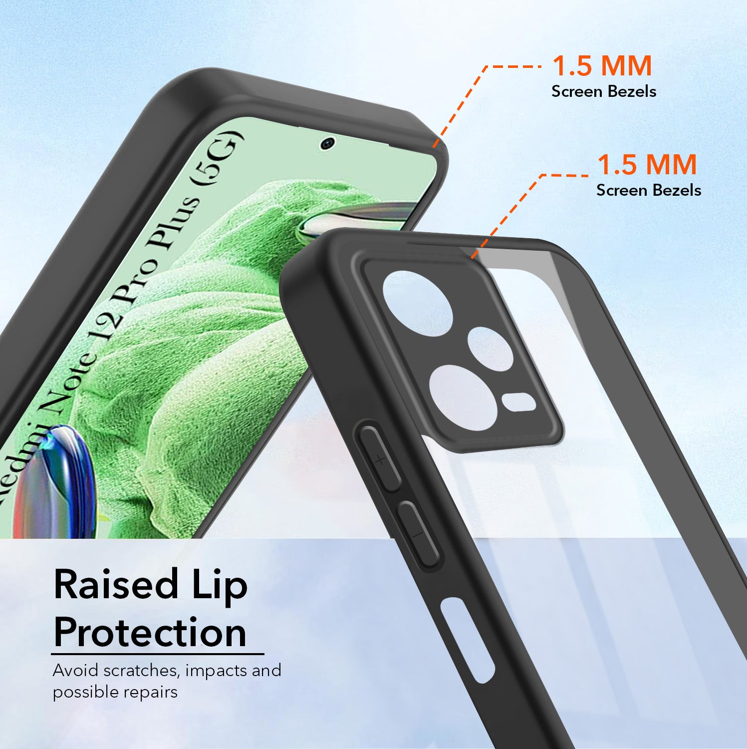 For Redmi Note 12 Pro Plus 5G Back Cover Case Ultra-Hybrid (Lifetime Anti Yellow | Anti Scratch | Crystal Clear Shockproof)