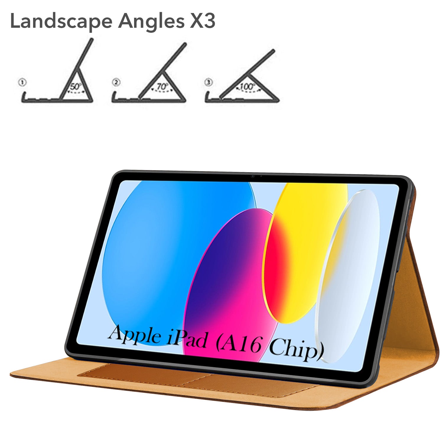 For Apple iPad A16 11 Inch Flip Cover Folio Cover (PU Leather | Multi-Angle Smart Stand | Card Storage Slots | Silicone Back Pouch)
