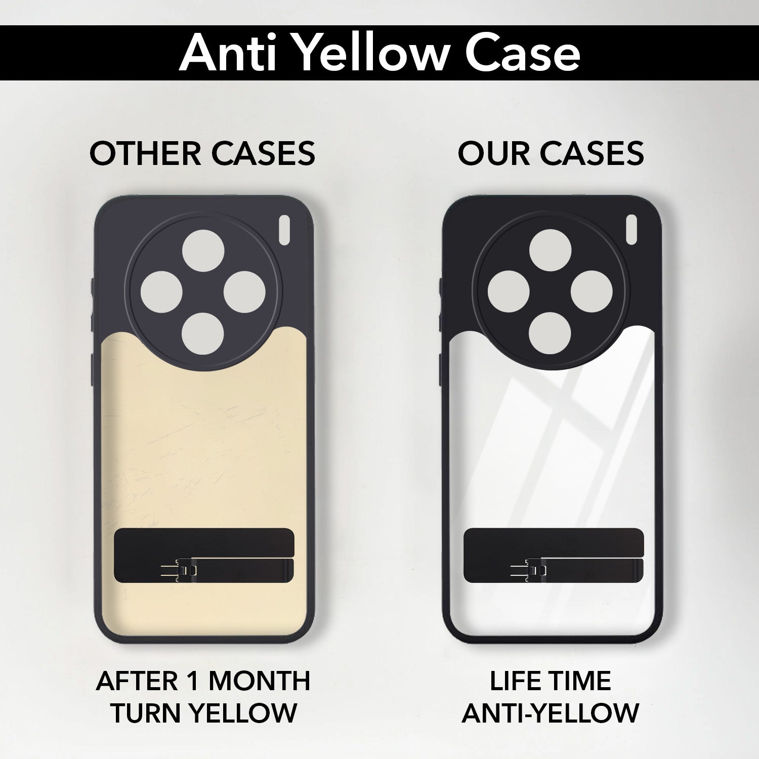 For Vivo X200T Back Cover Case (Built-in Stand | Lifetime Anti Yellow | Kickstand Shockproof | Camera Protection | MagSafe Compatible)