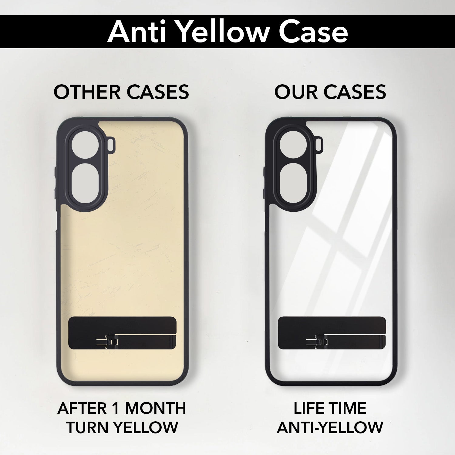 For Poco C81 5G Back Cover Case (Built-in Stand | Lifetime Anti Yellow | Kickstand Shockproof | Camera Protection | MagSafe Compatible)