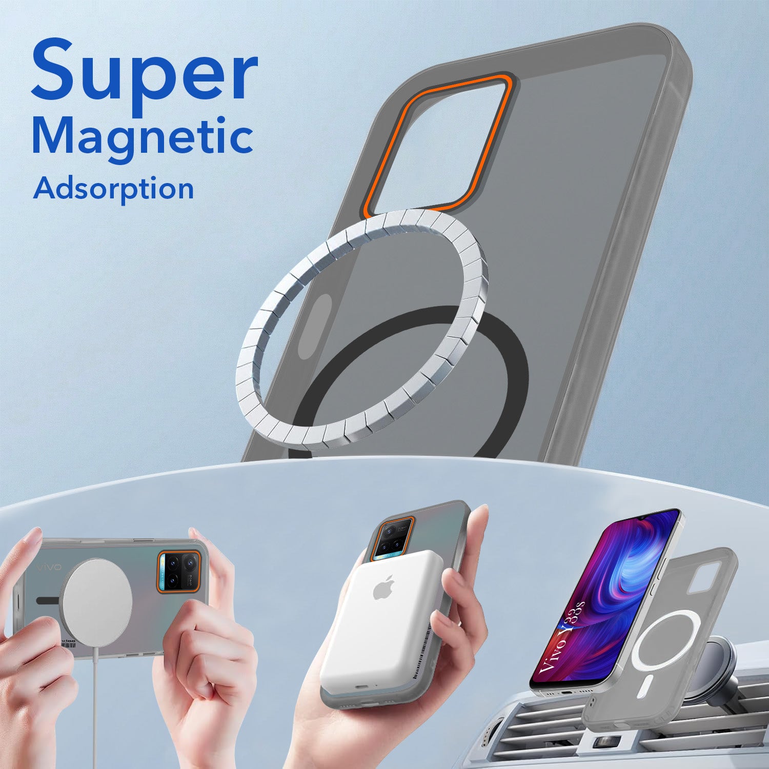 For Vivo Y33s Back Cover Case (Soft Touch | Camera Bump Protection | MagSafe Compatible | Matte Finish)