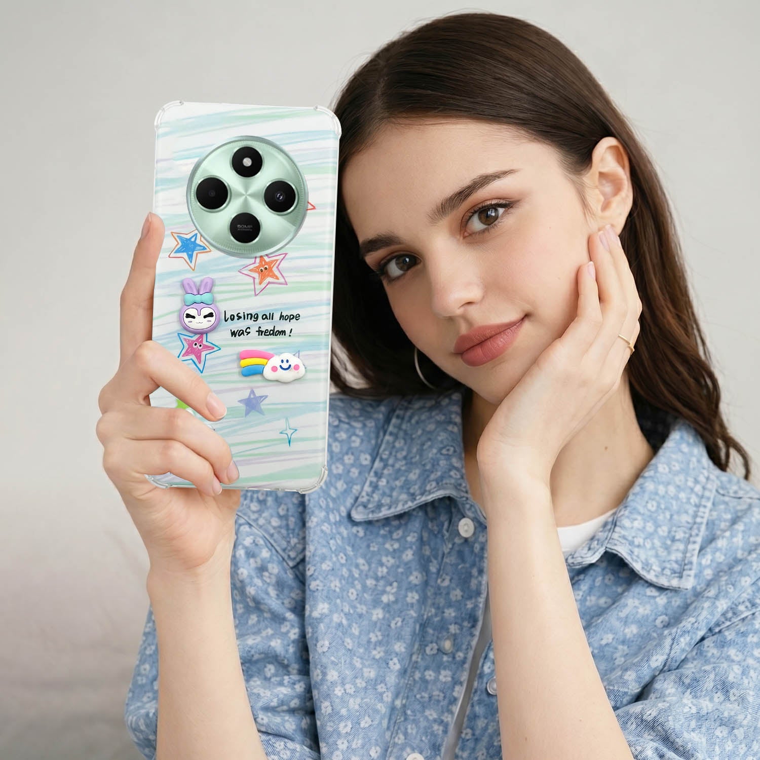 For Poco C75 | Poco M7 Back Cover Case (3D Cute Cartoons | Hard Back Side Soft | Matte Premium Finish | HD Printing)