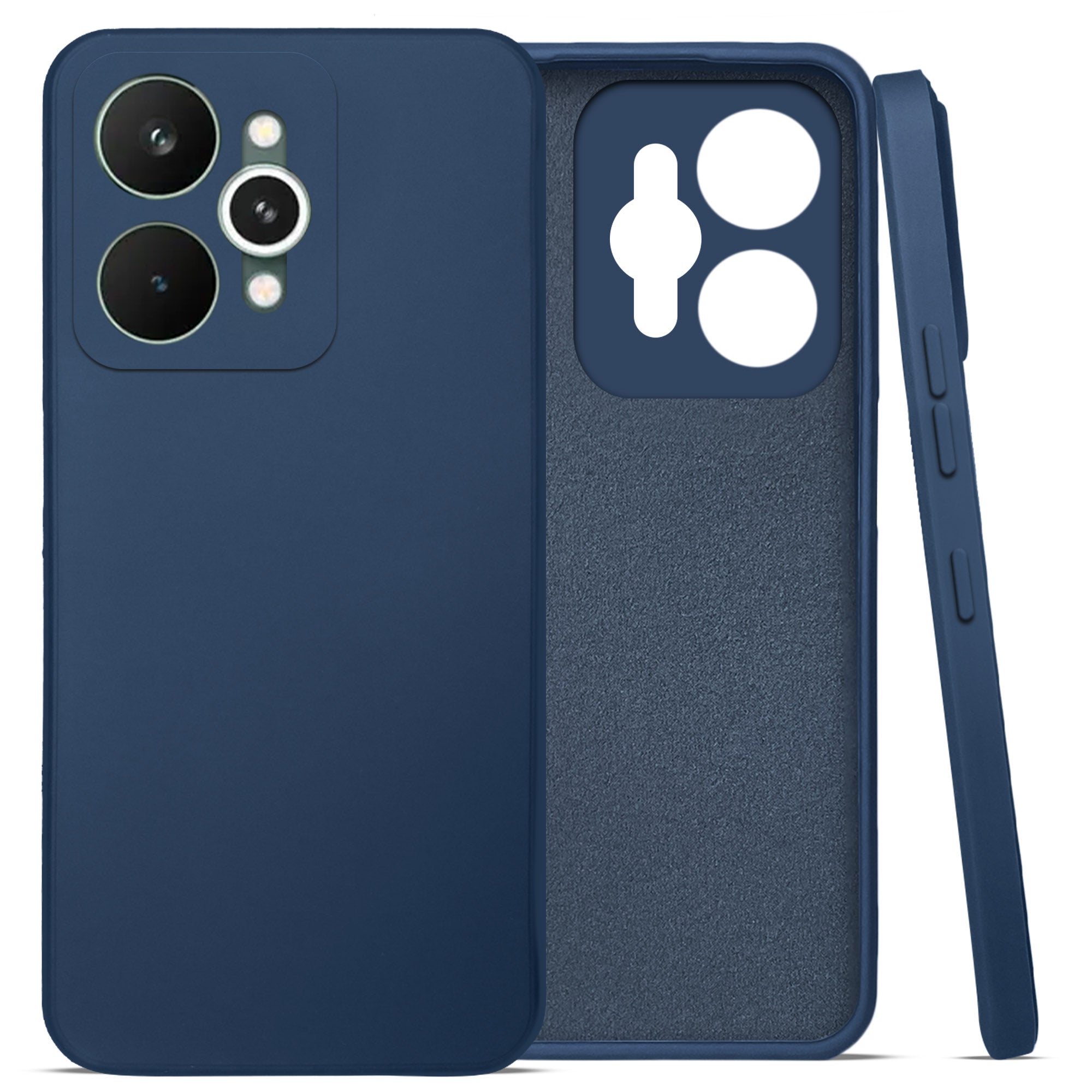 For Realme 15 Back Cover Case (Matte Finish Silicone with Inside Fiber cloth)